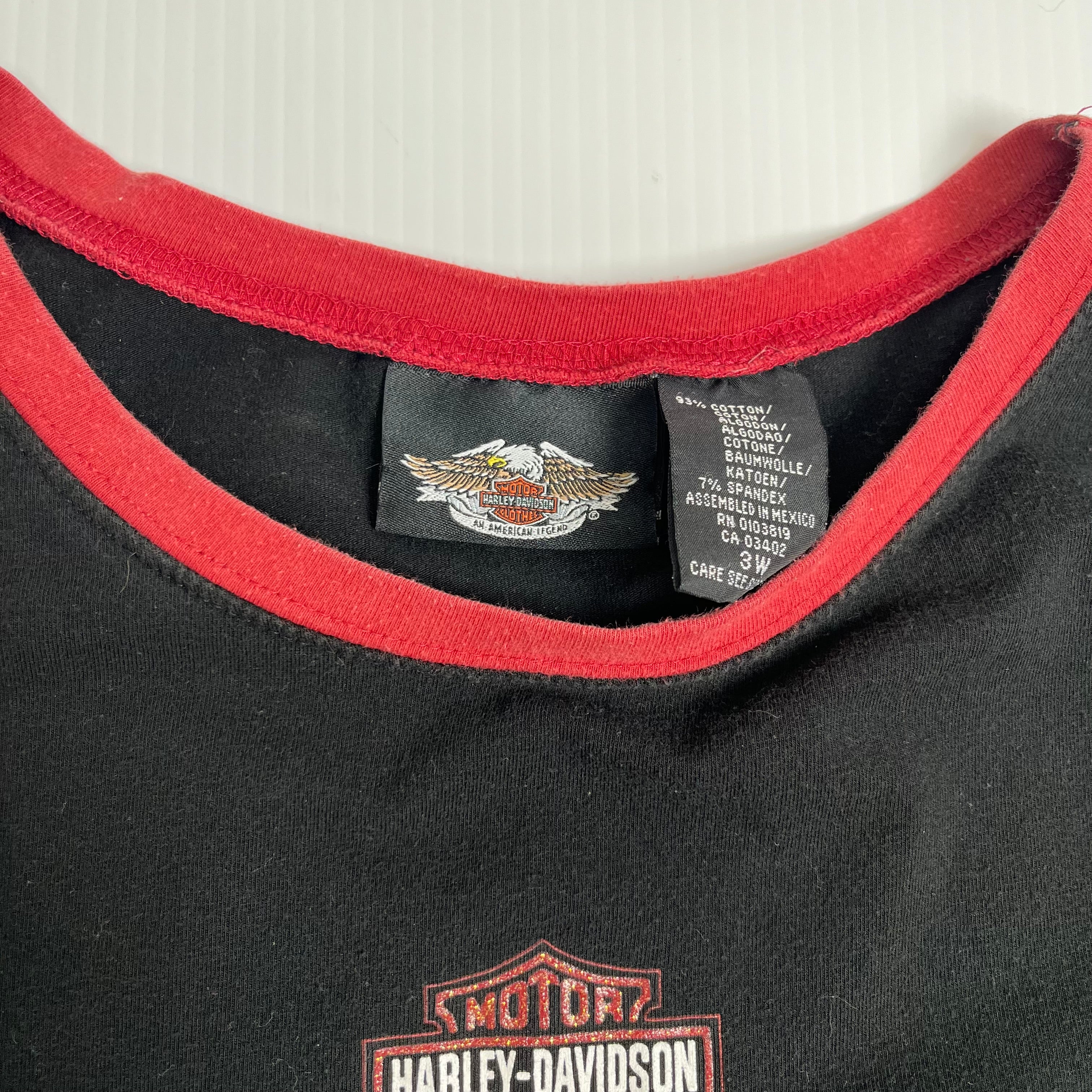 Harley Davidson Mini Logo Ringer Tee Women's XXL