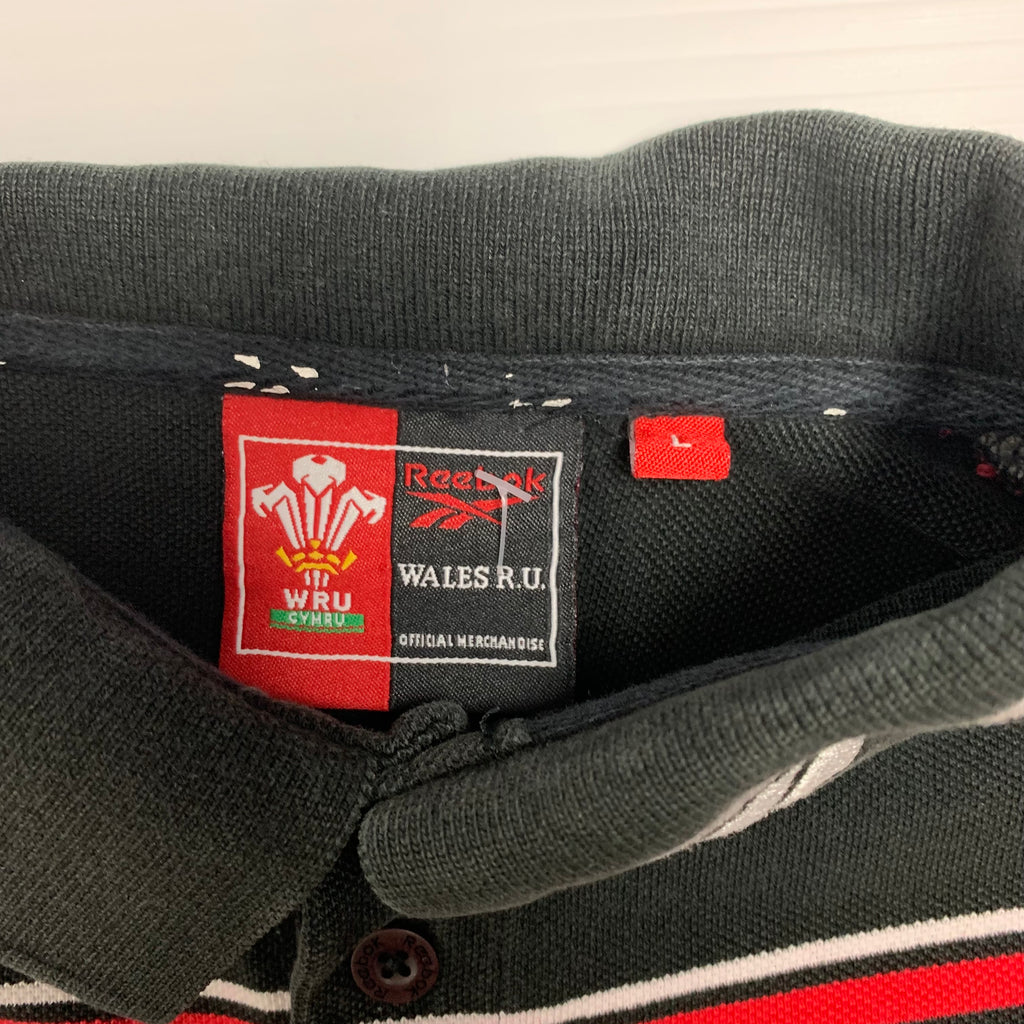 Vintage Stripped Reebok Wales Polo L