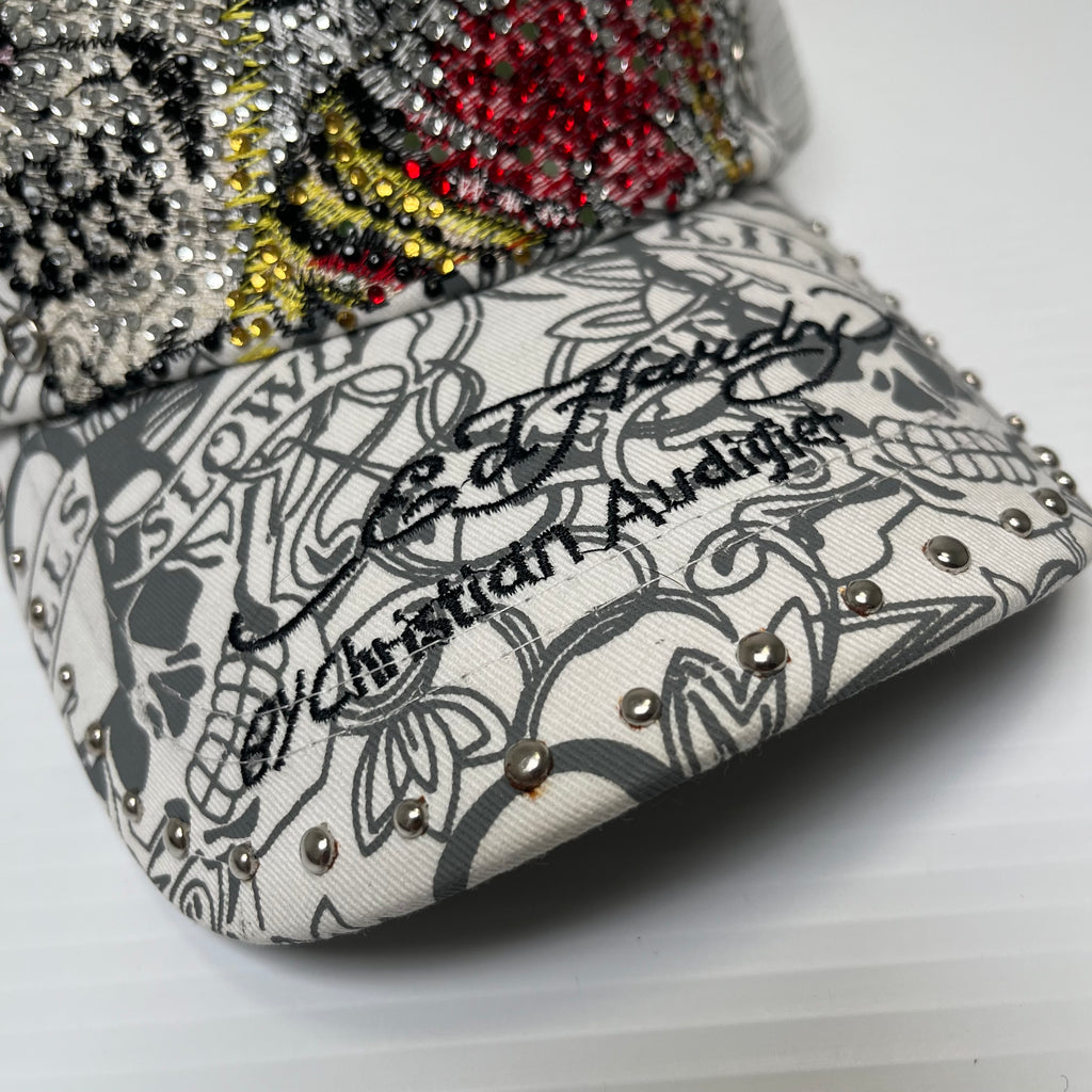 Y2K Ed Hardy Jewel Encrusted Trucker Hat