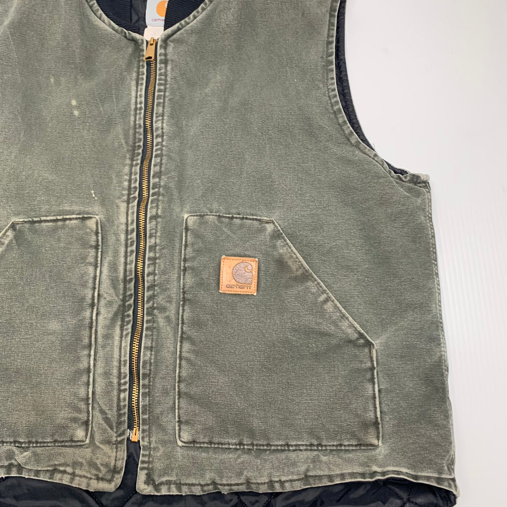 Carhartt Faded Green Denim Vest XL