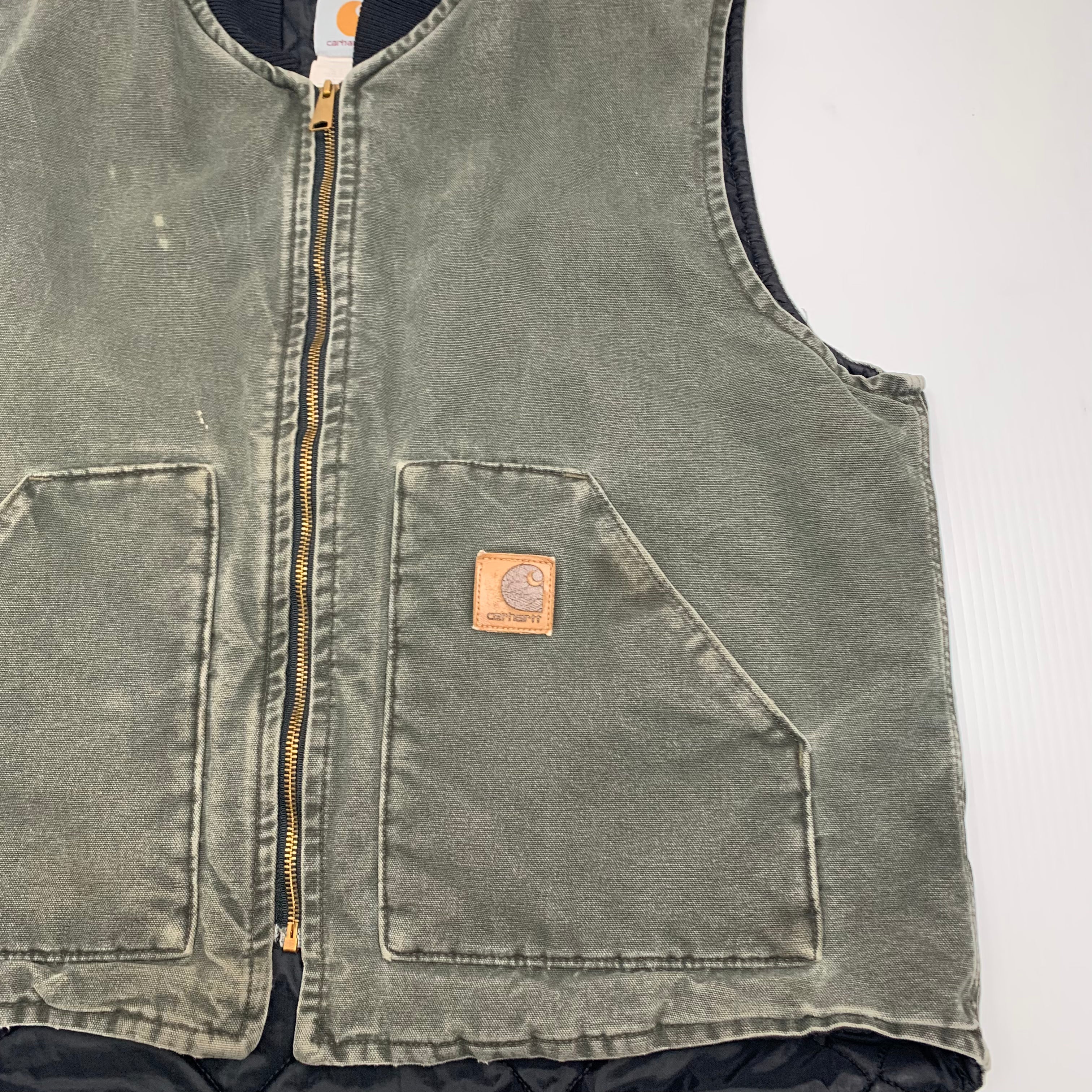 Carhartt Faded Green Denim Vest XL