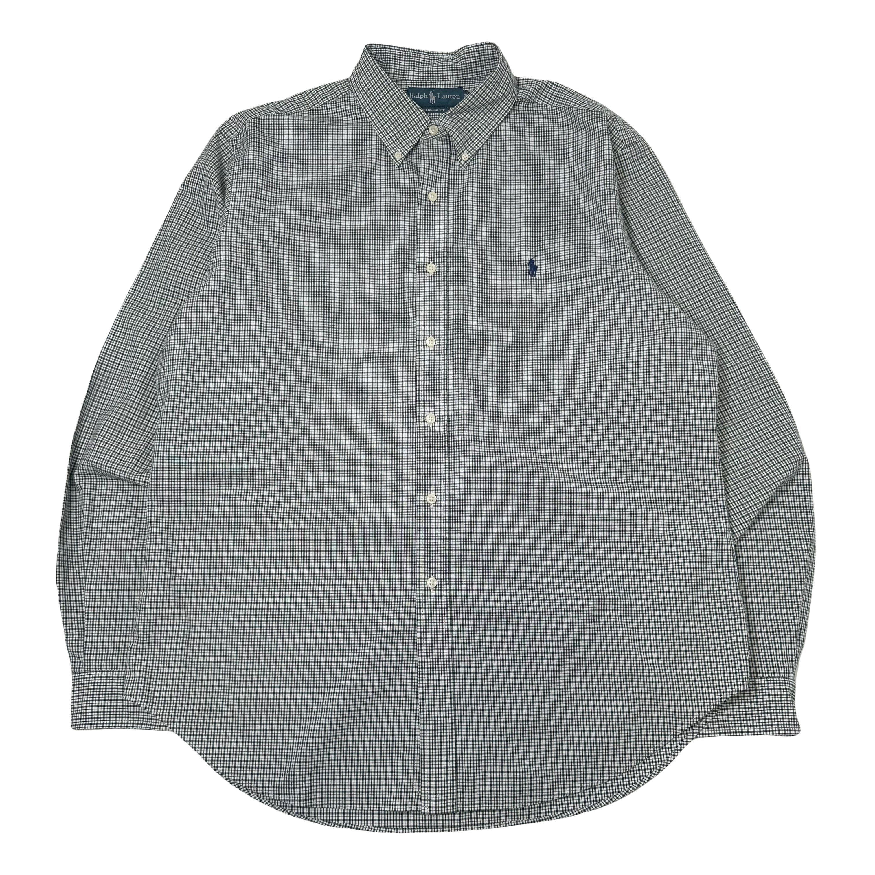 Vintage Ralph Lauren Classic Grid Pattern Button Up Shirt L