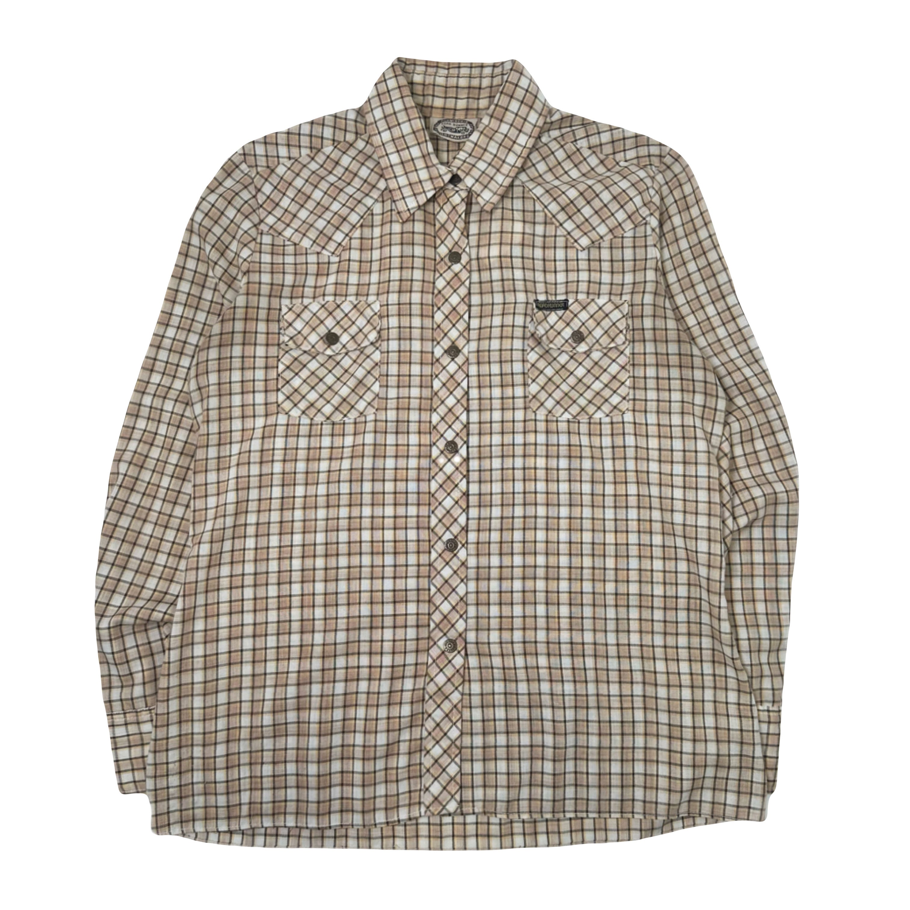 Vintage Road Runner Plaid Button Up Shirt M