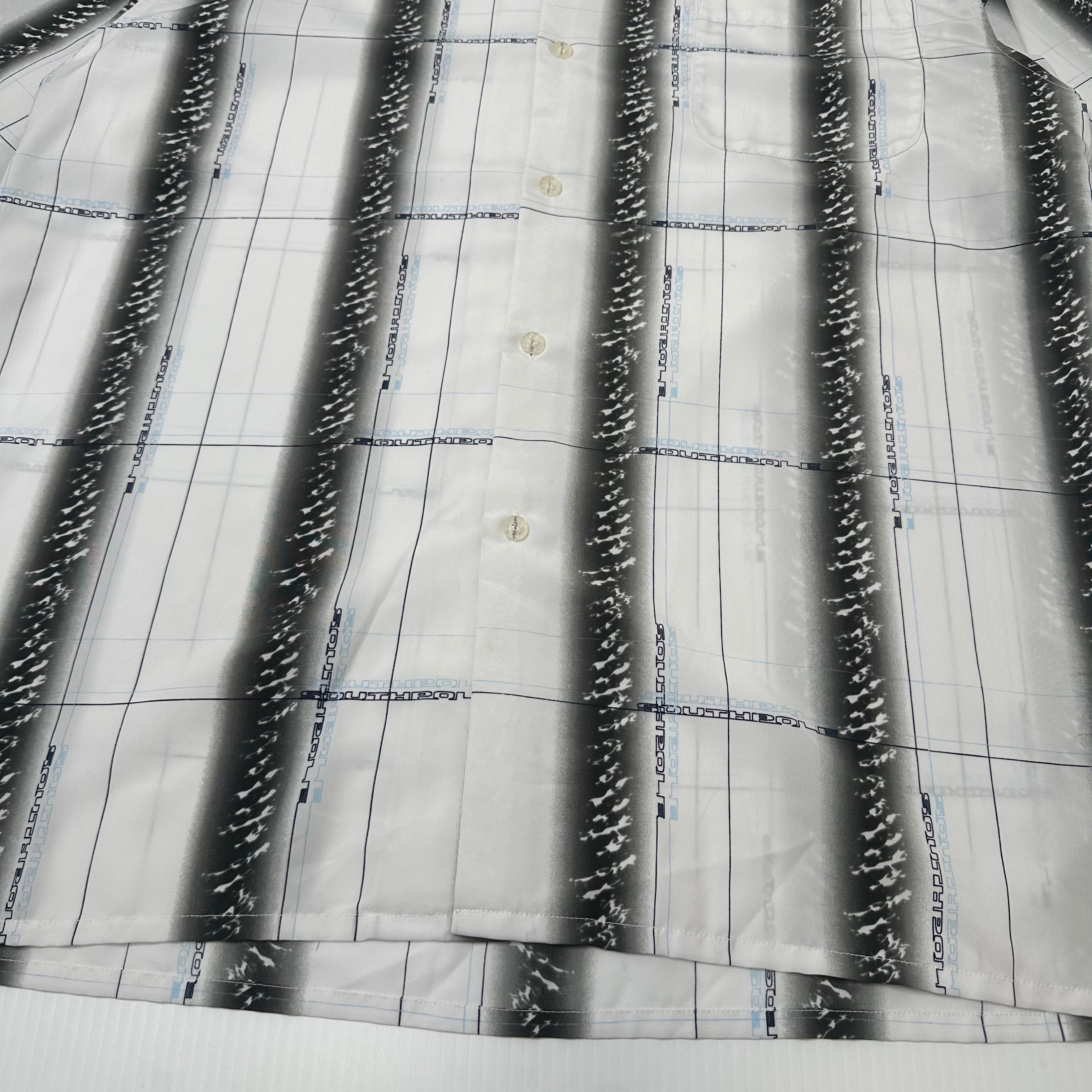 Y2K SouthPole Striped Short Sleeve Button Up L