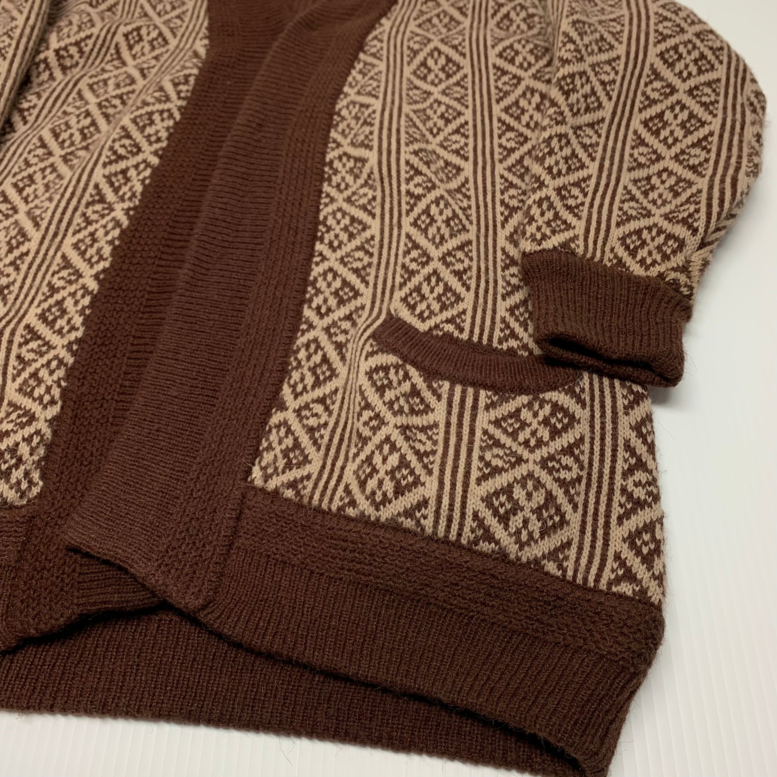 Vintage Brown Reversible Cardigan L