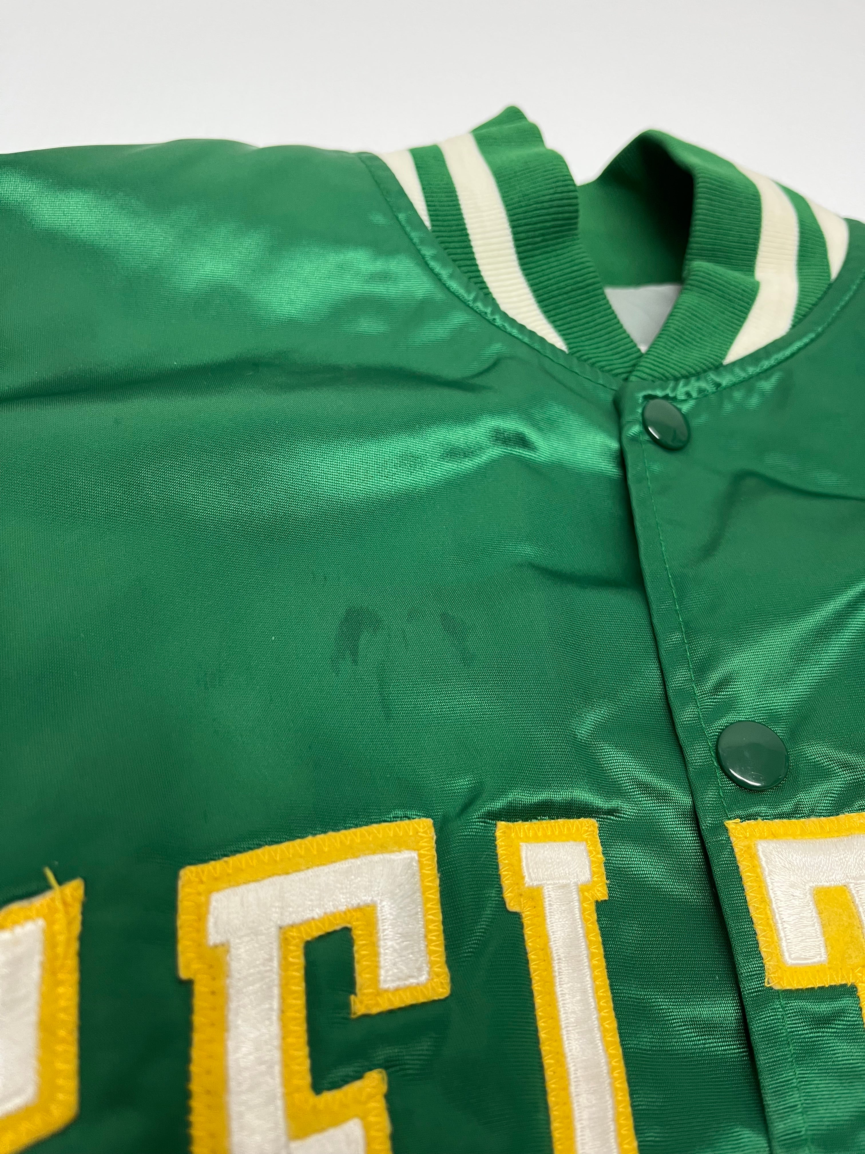 90's Boston Celtics Satin Bomber Jacket L