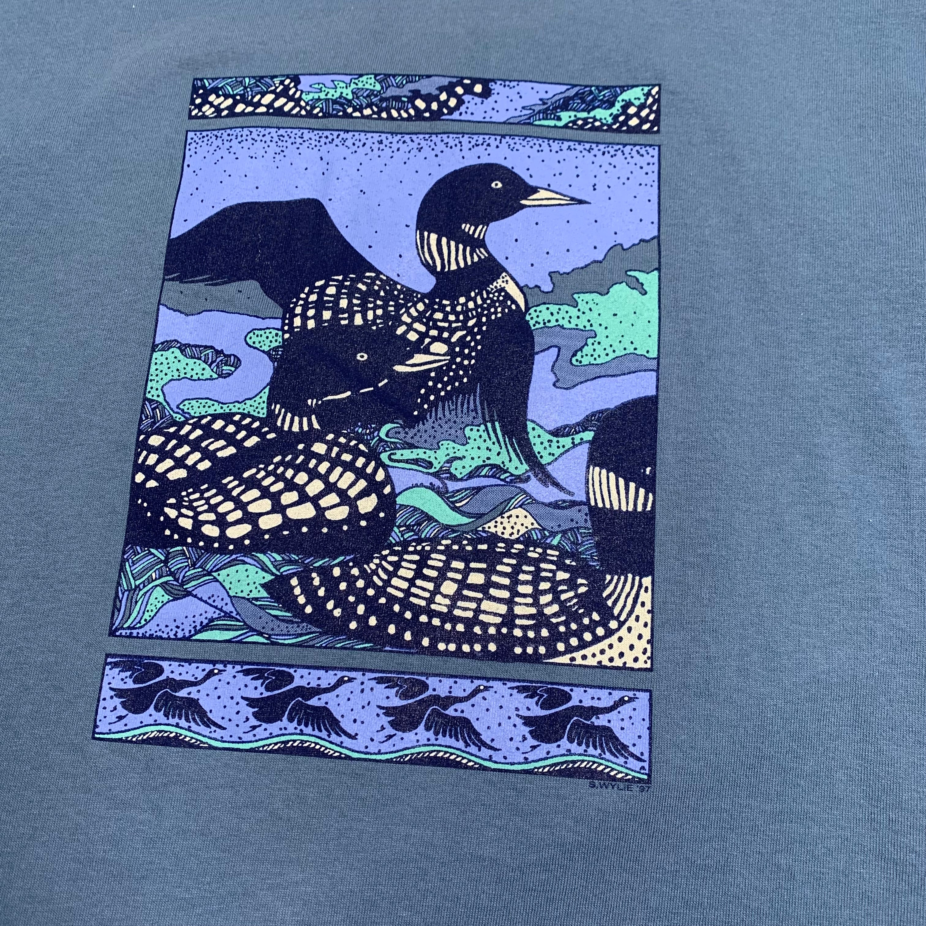 1997 Common Loon Nature Graphic Tee L