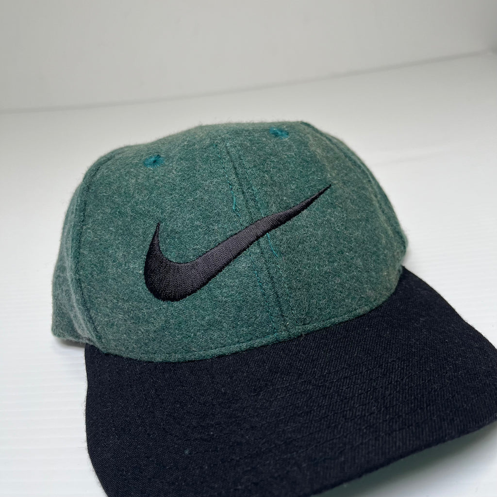 90s Nike Big Swoosh Wool Blend Strapback Hat