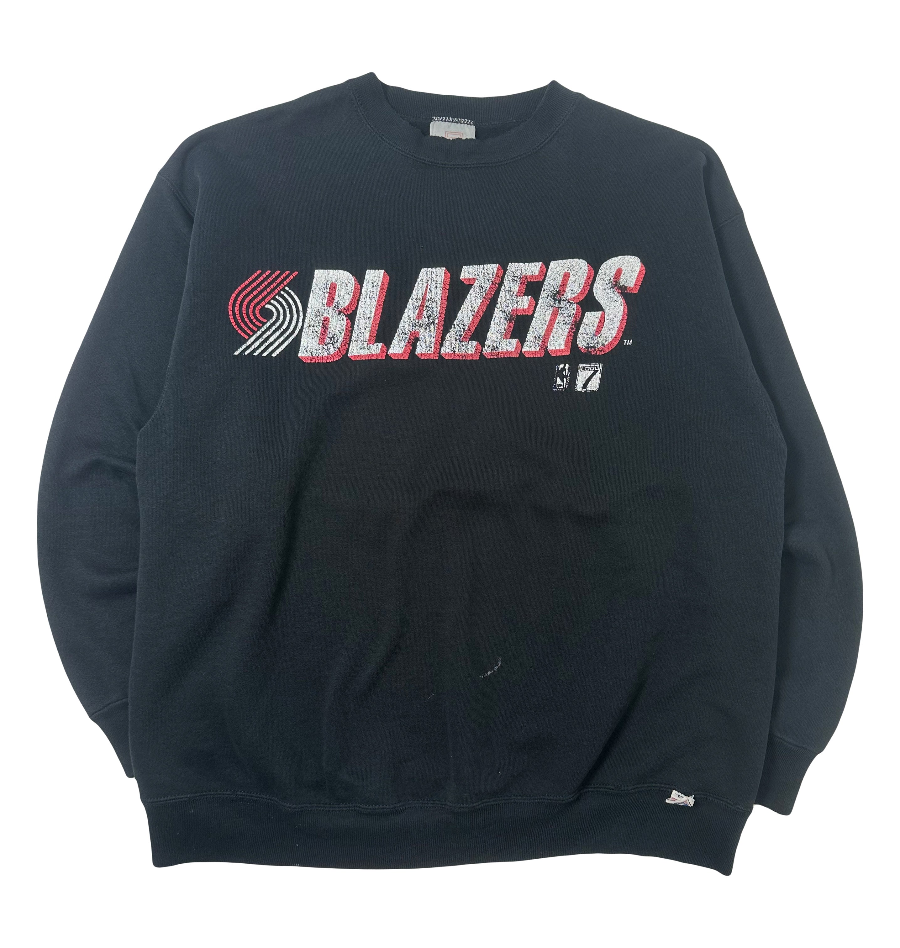 Vintage Logo 7 Portland Blazers NBA Crewneck XL