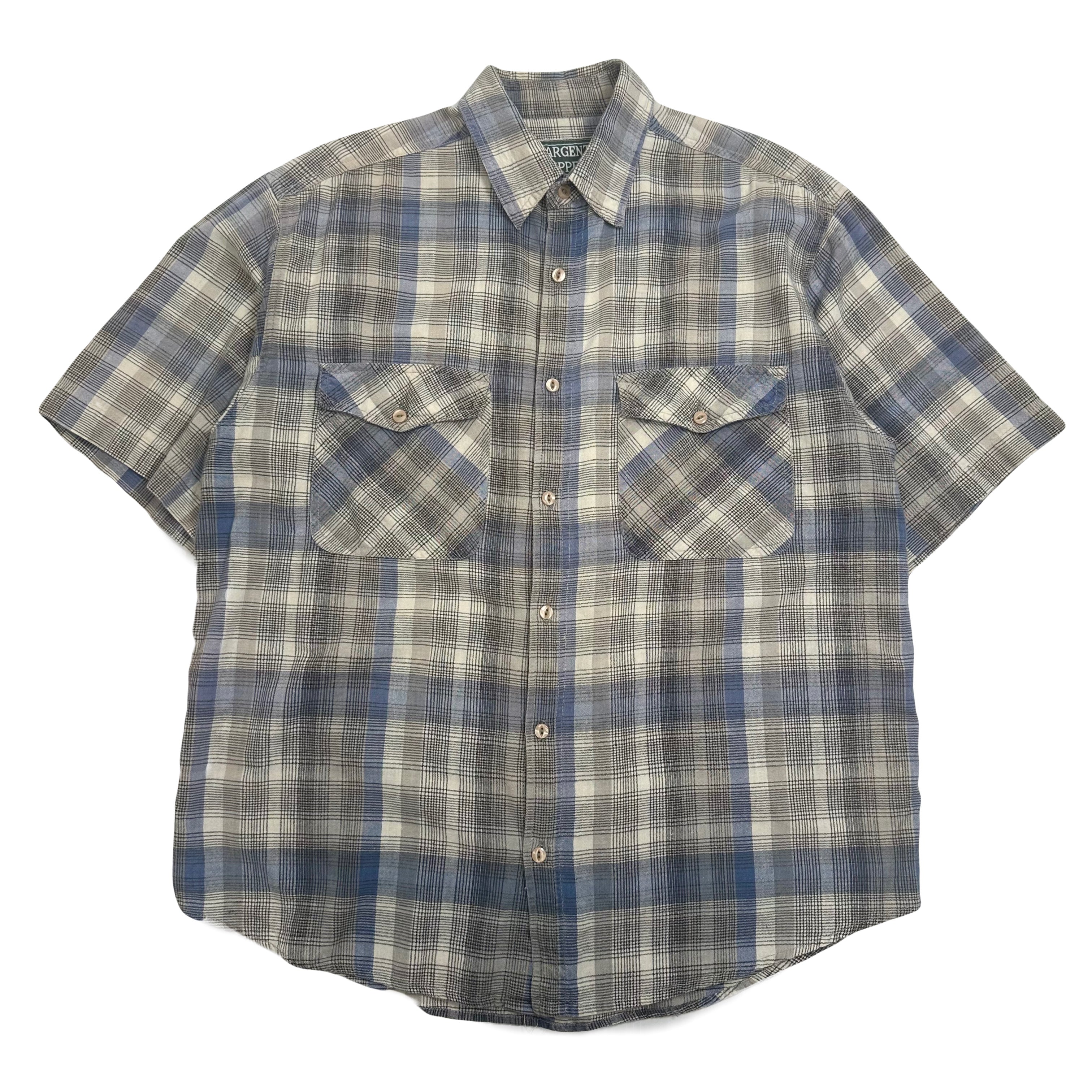 Vintage Sargent Pepper Plaid Short Sleeve Button Up L