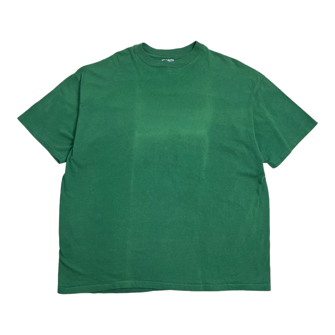 90s Hanes Blank Green Faded Tee XXL