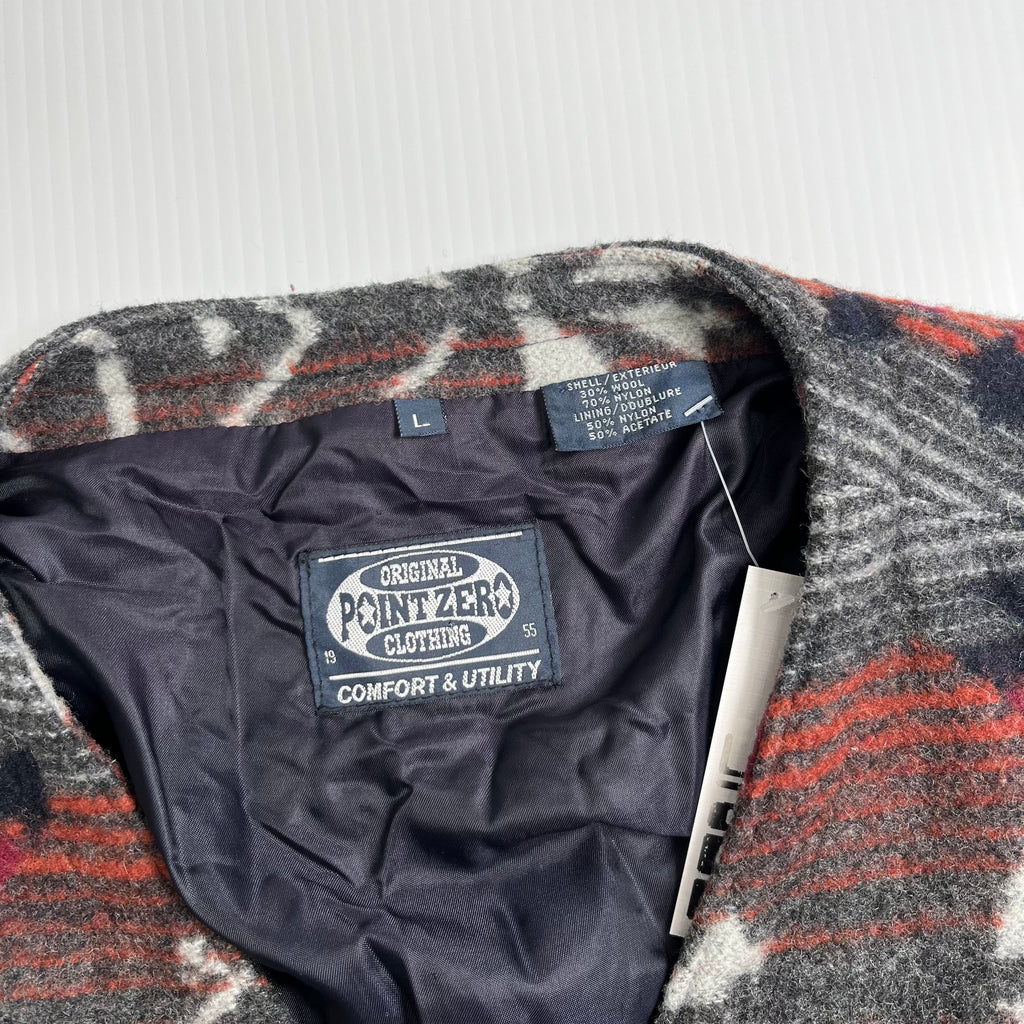 Vintage Point Zero Wool Blend Pattern Vest L