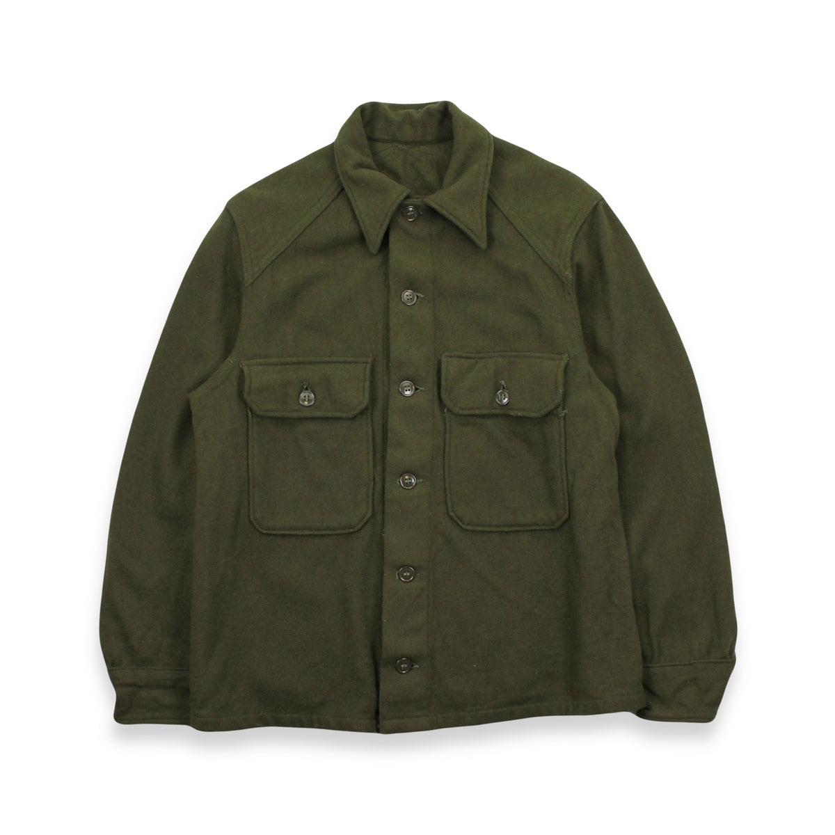 Vintage Military Wool Button Up Shirt M
