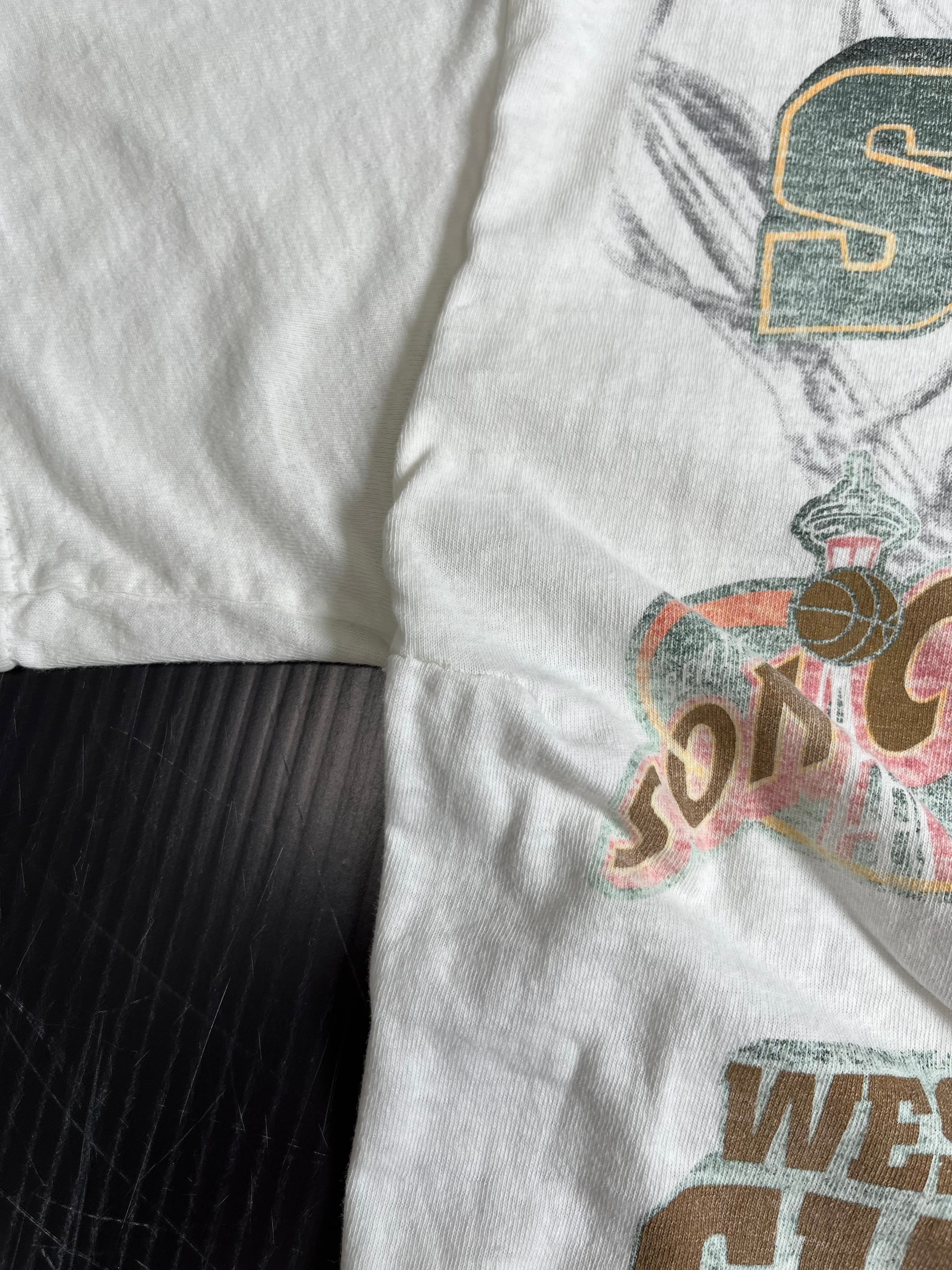 1996 Distressed Seattle Sonics NBA Playoffs Tee XL