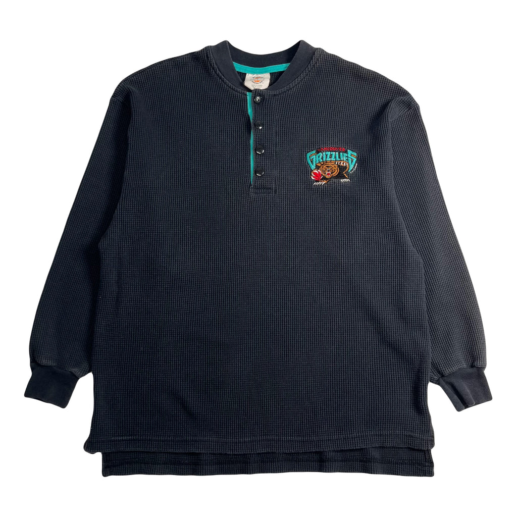 Vintage Vancouver Grizzlies Thermal Henley XL