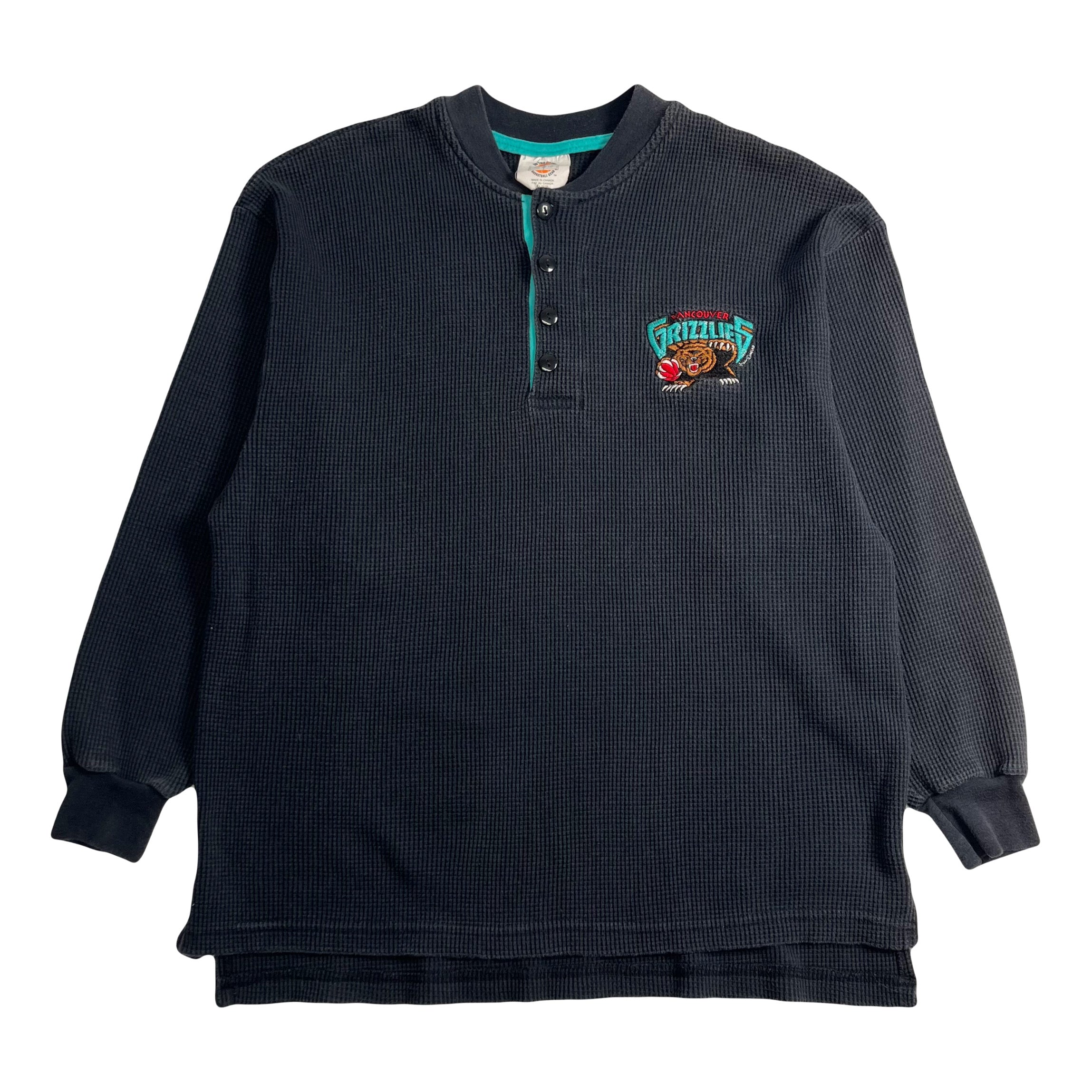 Vintage Vancouver Grizzlies Thermal Henley XL