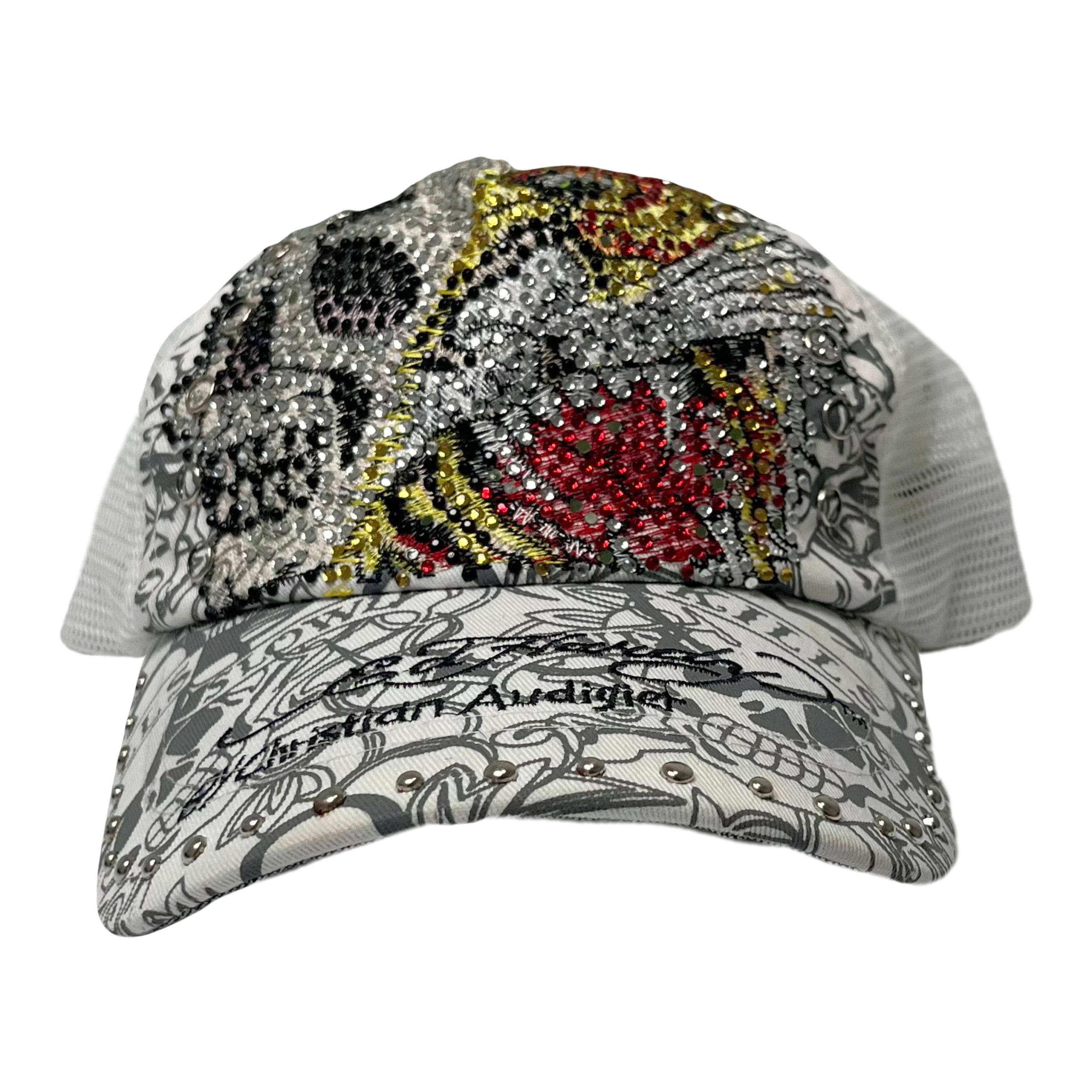 Y2K Ed Hardy Jewel Encrusted Trucker Hat