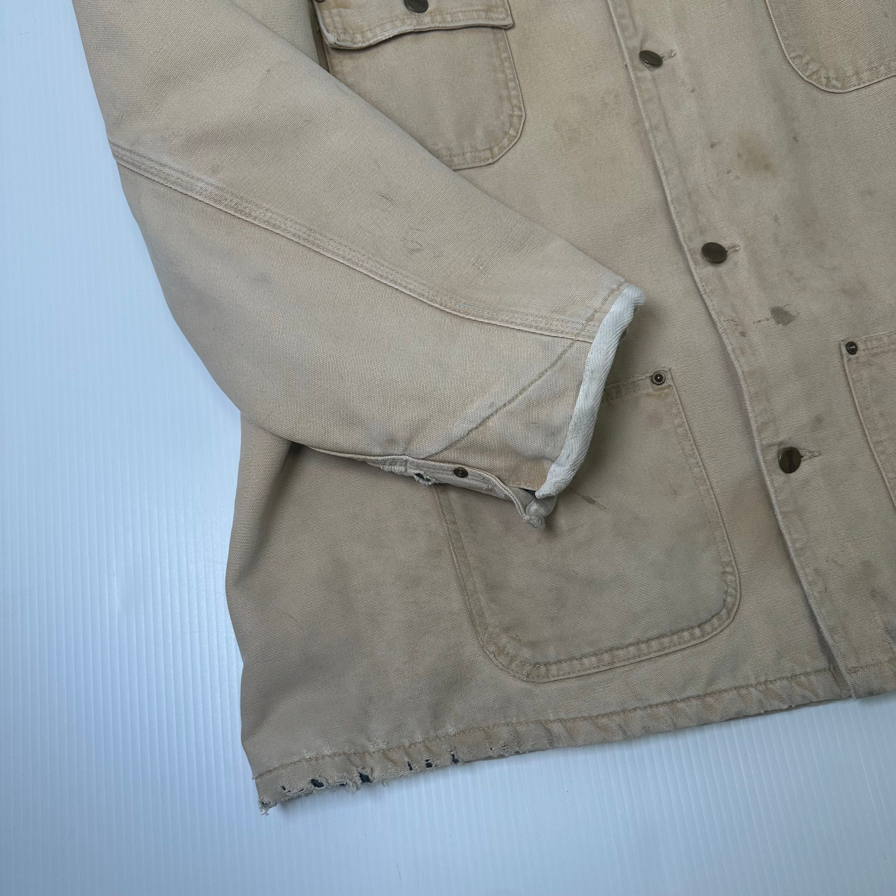 Vintage Carhartt Blanket Lined Faded Chore Coat XXL