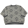 Grey Patterned Knit Sweater XL