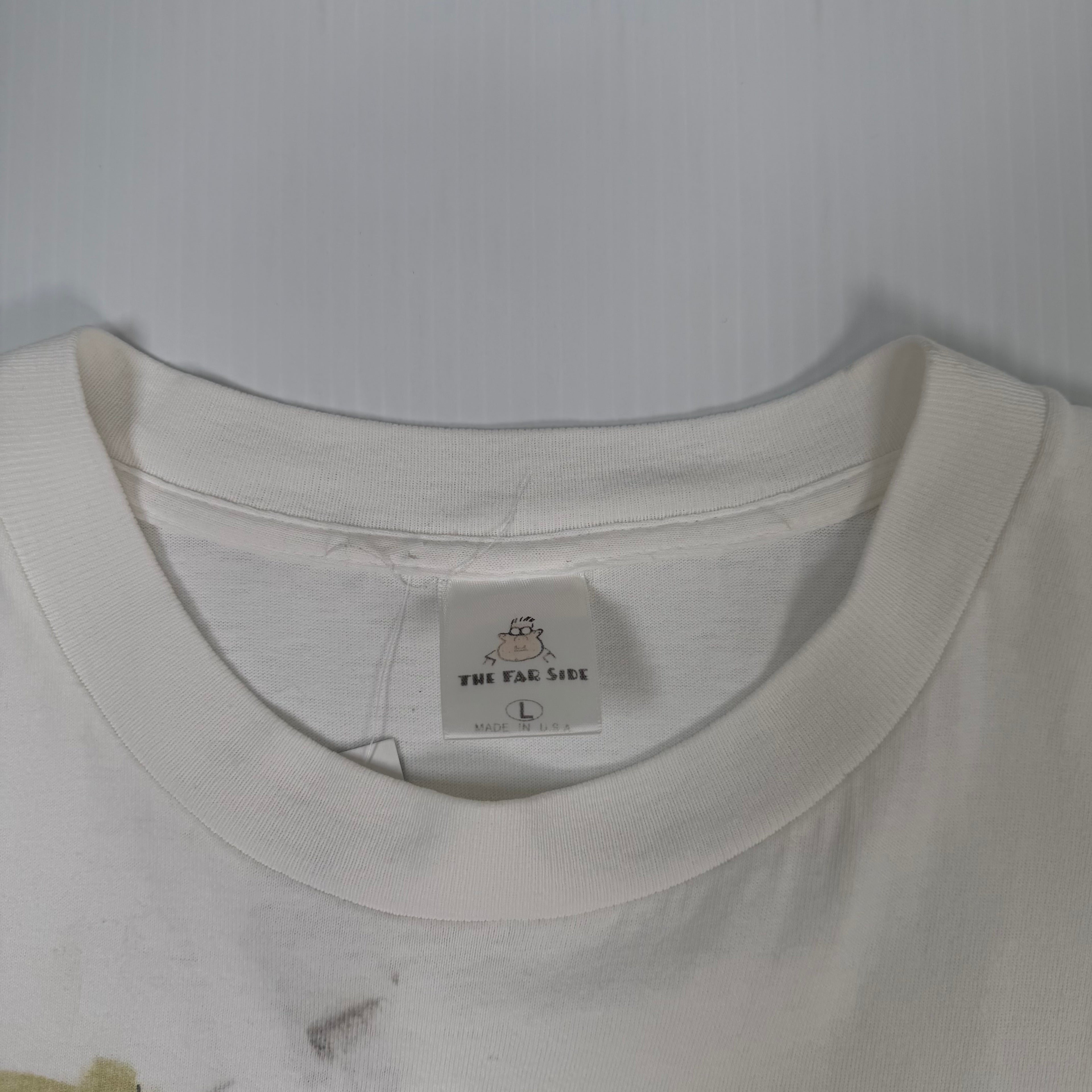 Vintage The Far Side My Brain Is Full Comic Tee L
