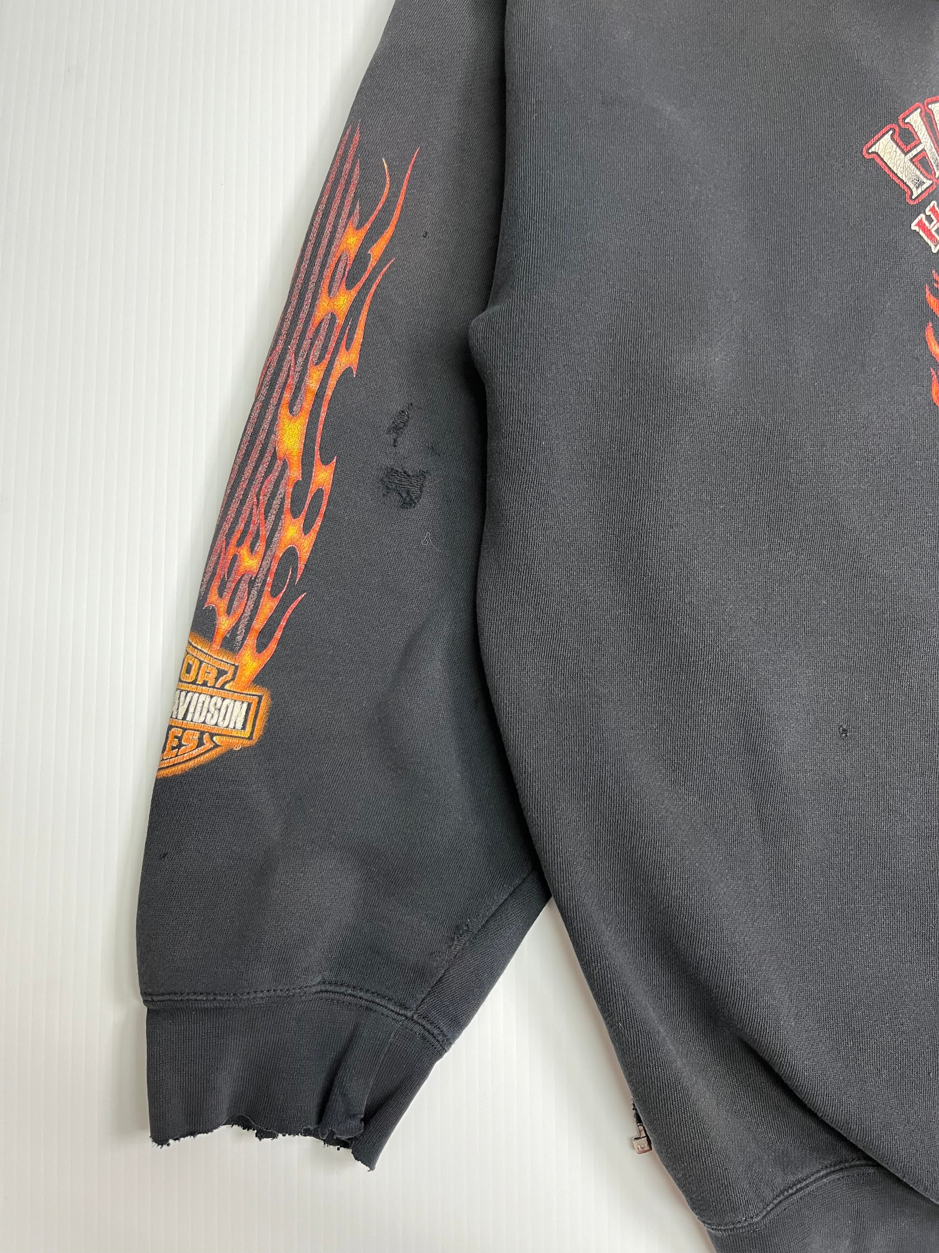 Harley Davidson Heritage Edmonton Distressed Zip Hoodie 3XL