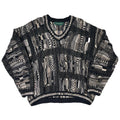Vintage Tundra 3D Knit V-Neck Sweater XL
