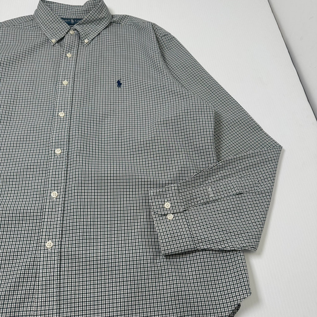 Vintage Ralph Lauren Classic Grid Pattern Button Up Shirt L