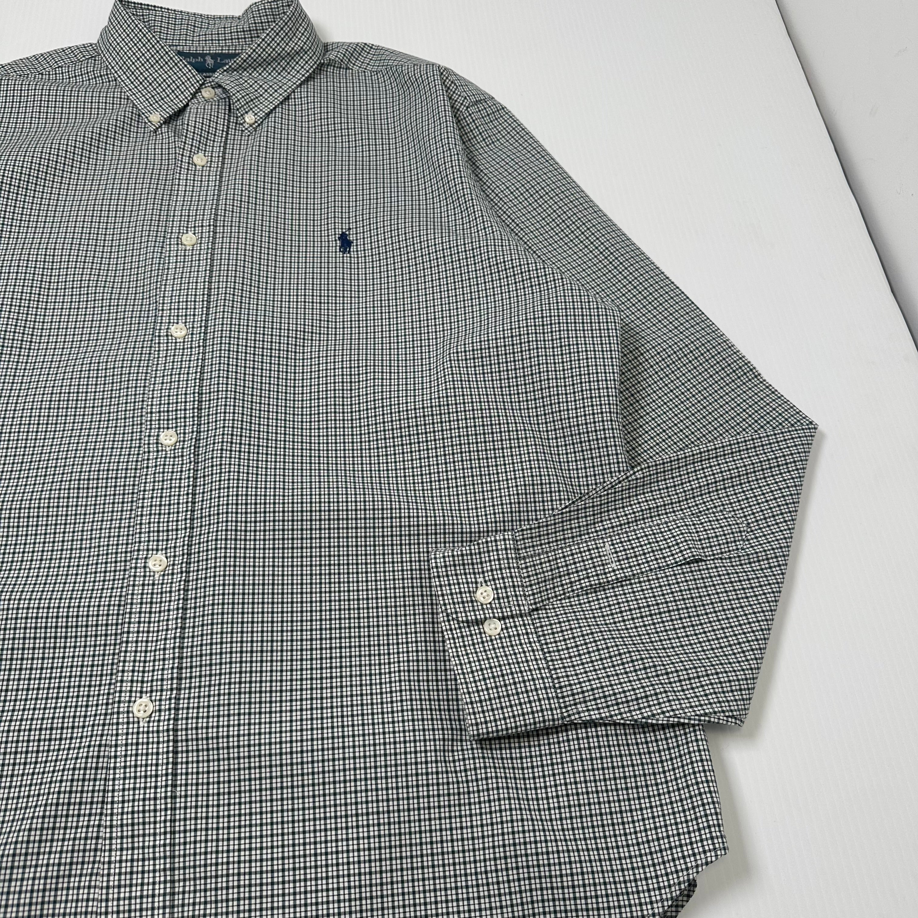 Vintage Ralph Lauren Classic Grid Pattern Button Up Shirt L