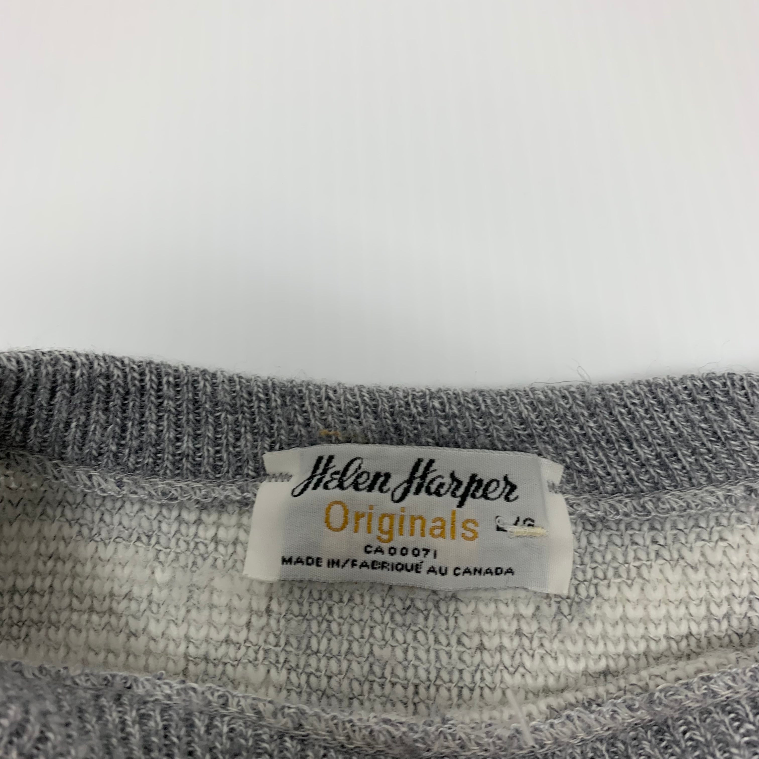 Grey Patterned Knit Sweater XL