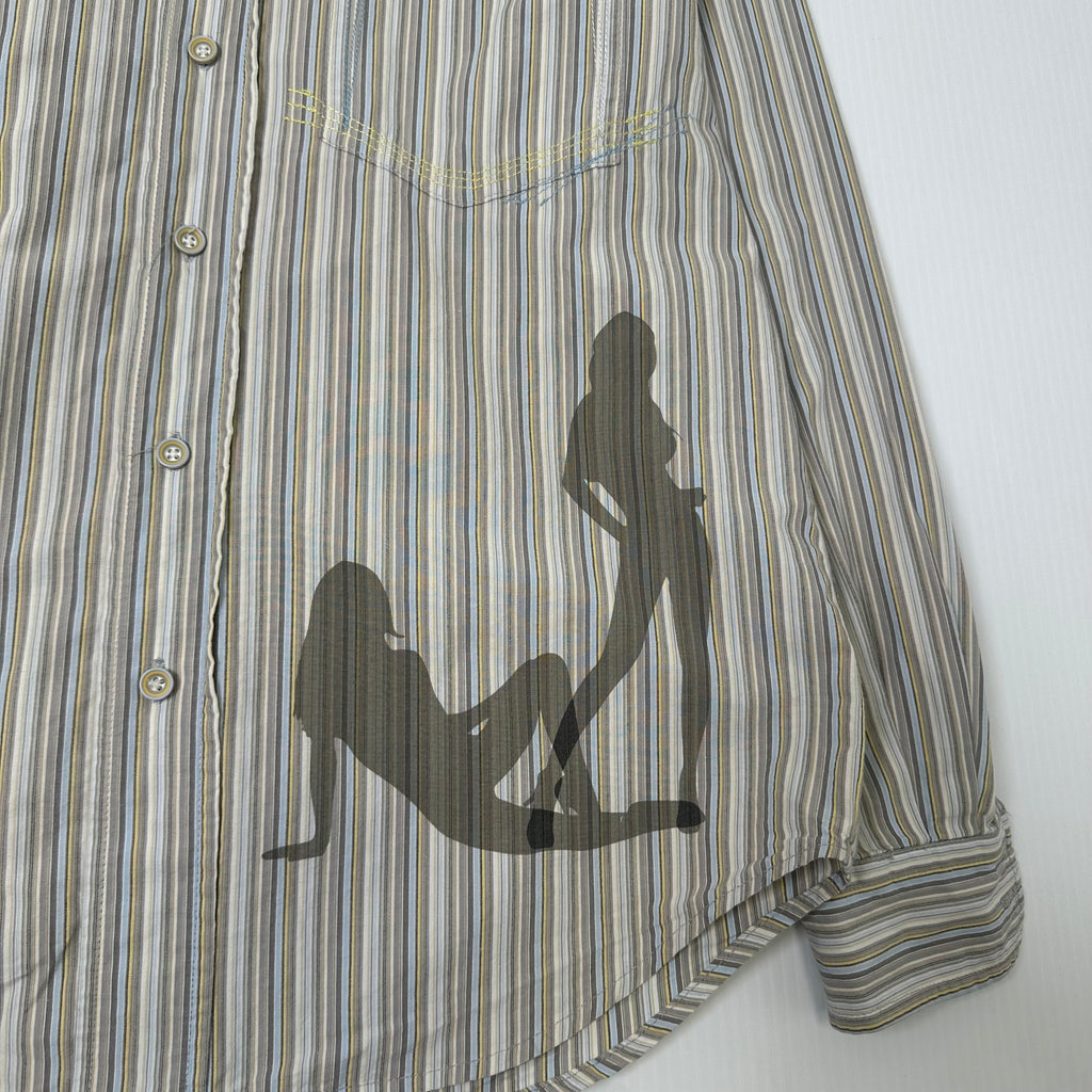 Y2K Ecko Unltd. Pinstripe Girls Button Up Shirt S