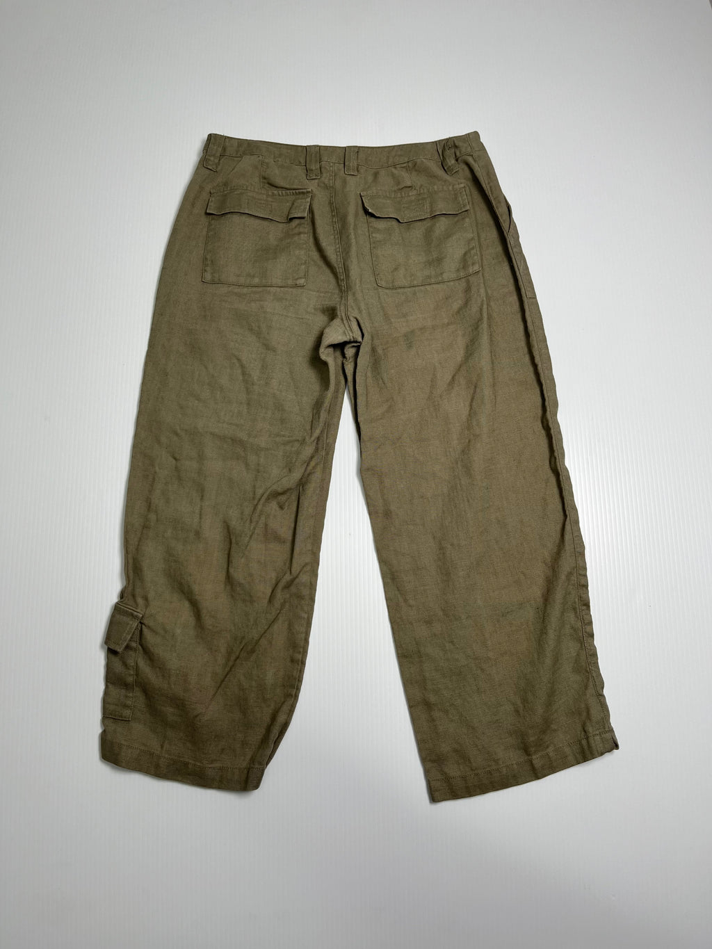 Eddie Bauer Linen Single Pocket Cargo Capris Women's 6