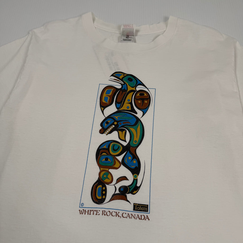 Vintage White Rock BC Totem Art Tee L