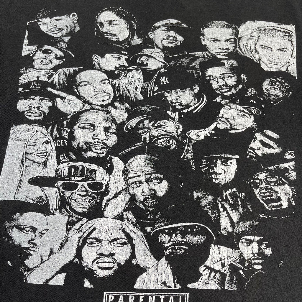 Parental Advisory Rapper Portraits Graphic Tee M