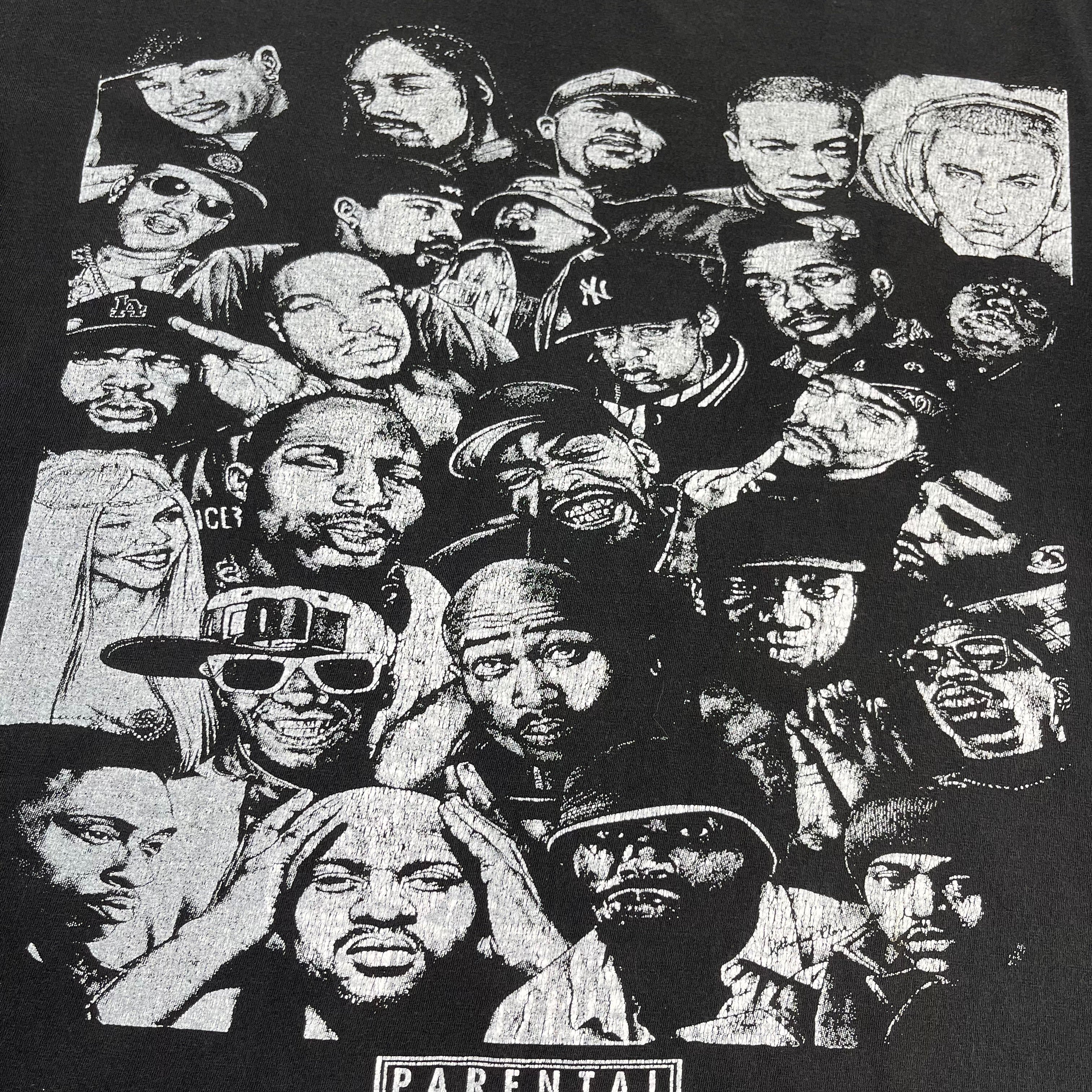 Parental Advisory Rapper Portraits Graphic Tee M