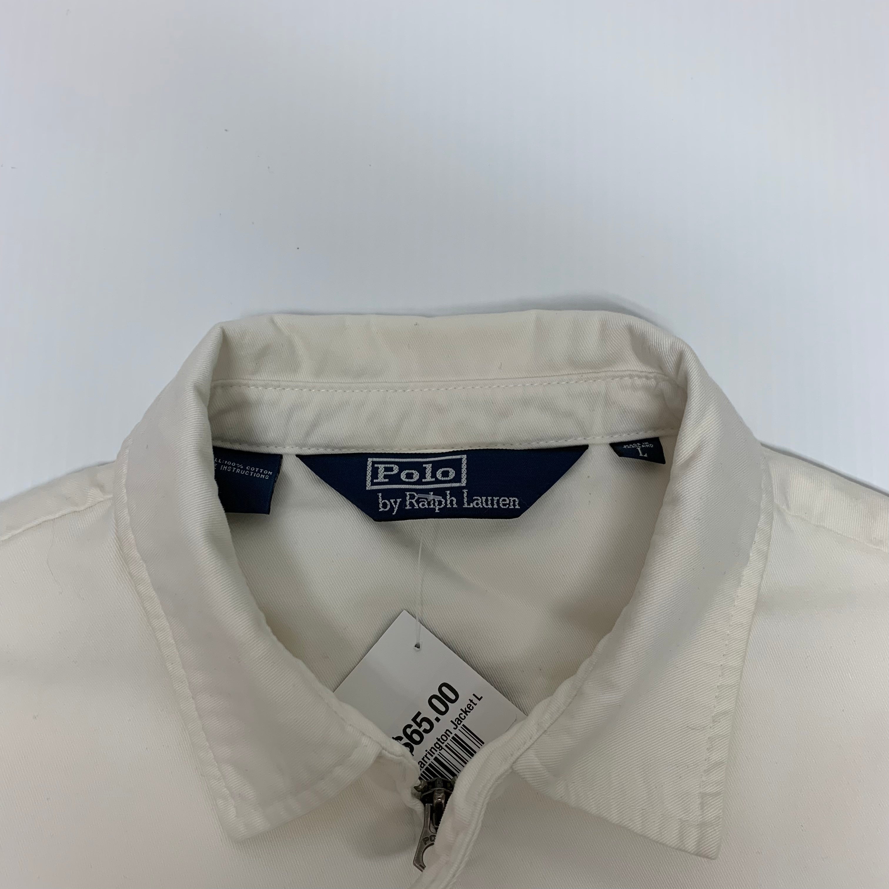 90s White Polo Harrington Jacket L