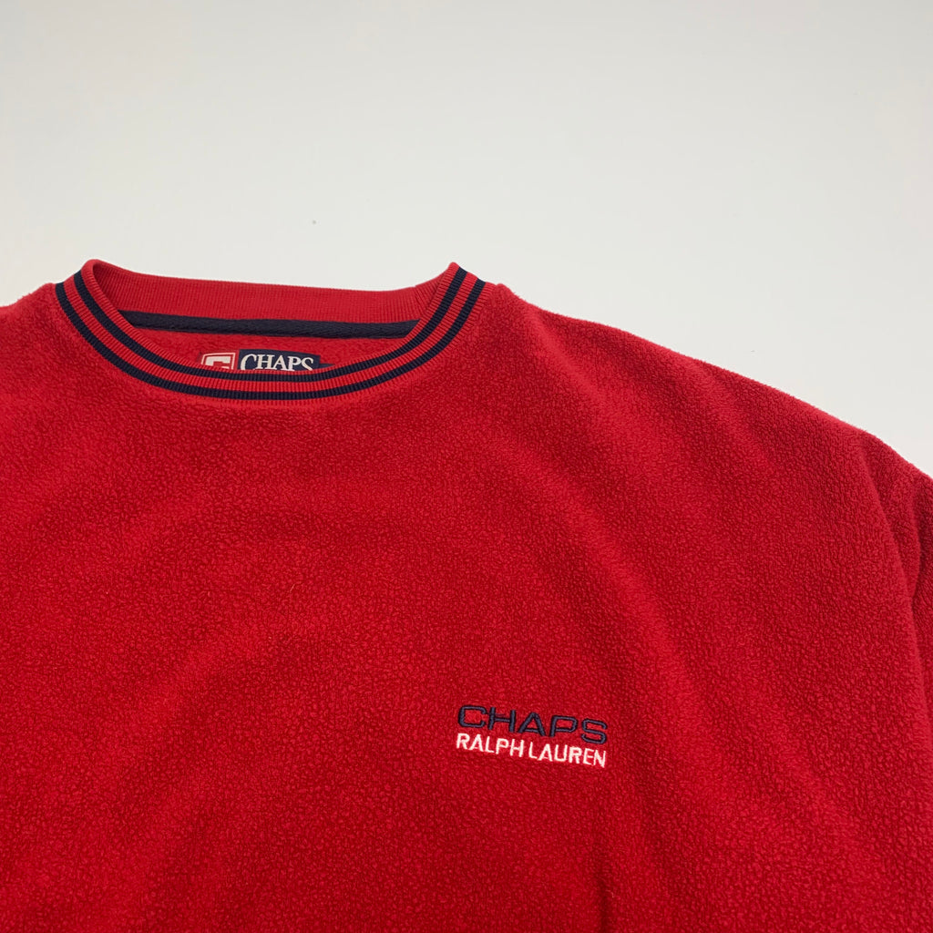Y2K Chaps RL Red Fleece Crewneck L