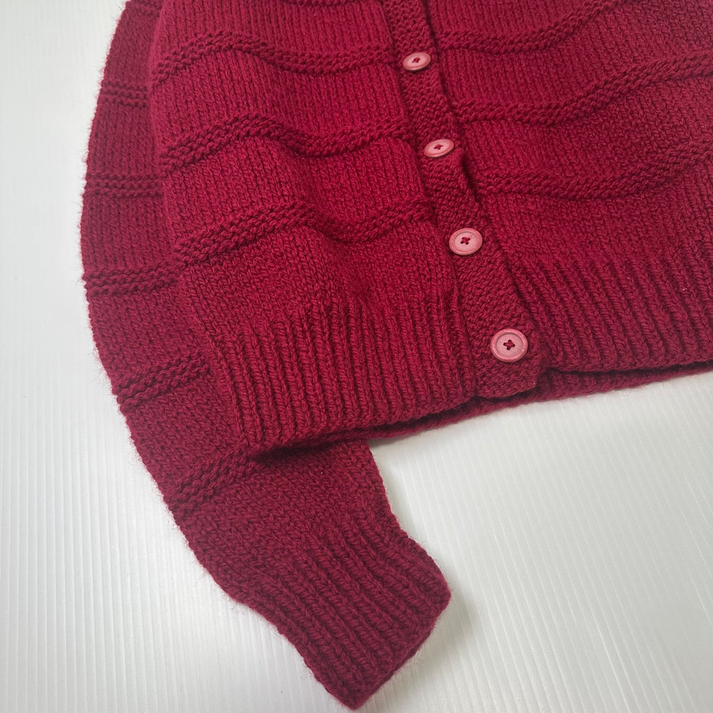 Vintage Crochet Knit Cardigan Sweater S