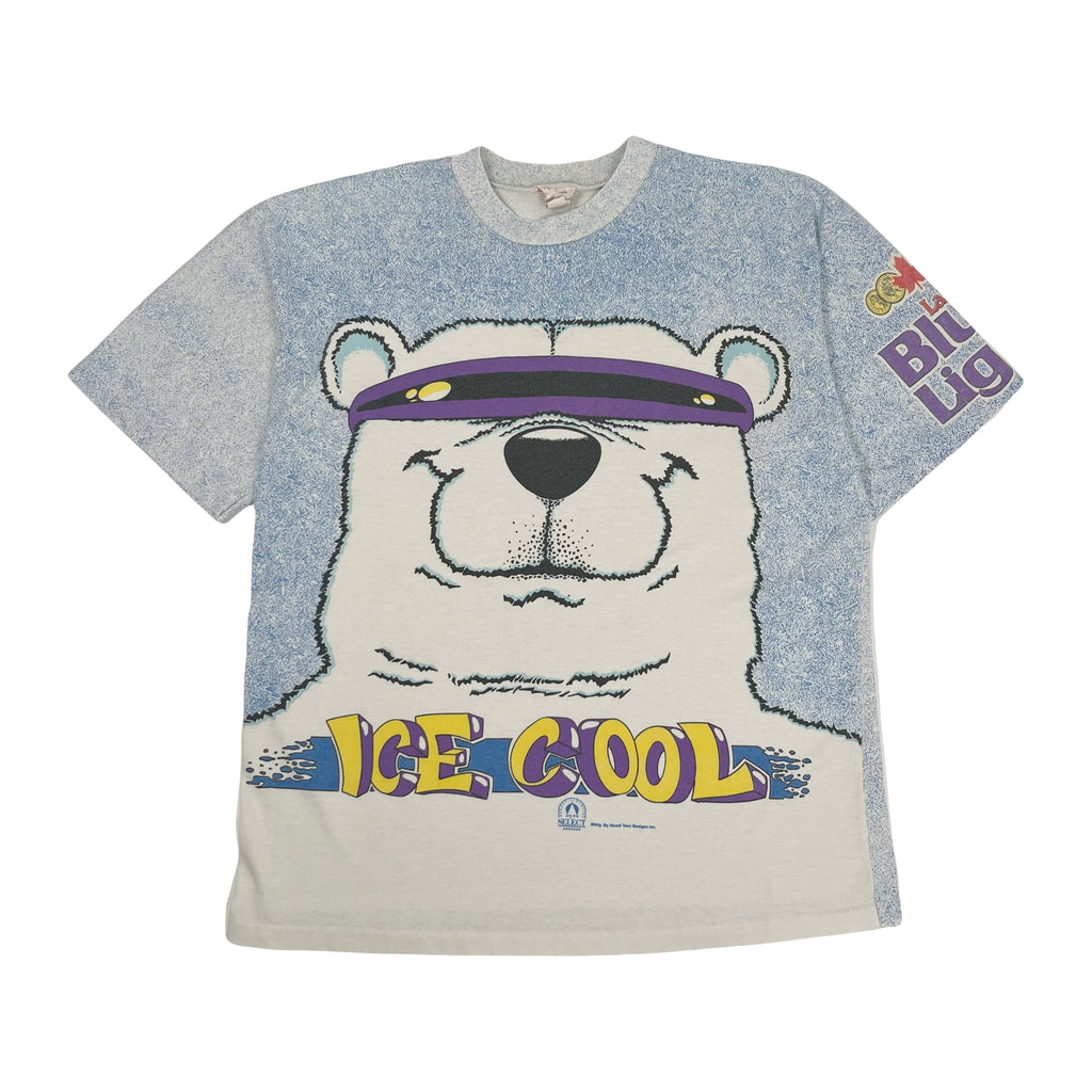 90s Labatt's Blue Light Ice Cool Polar Bear Tee L
