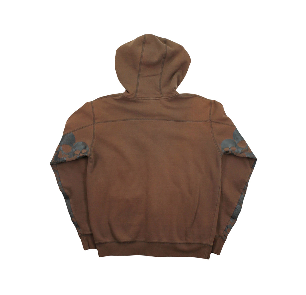 Y2K Top Heavy Skulls Zip Hoodie M