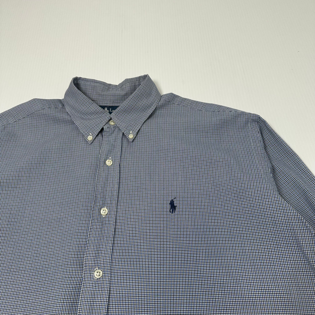 Vintage Ralph Lauren Blake Grid Plaid Button Up Shirt L