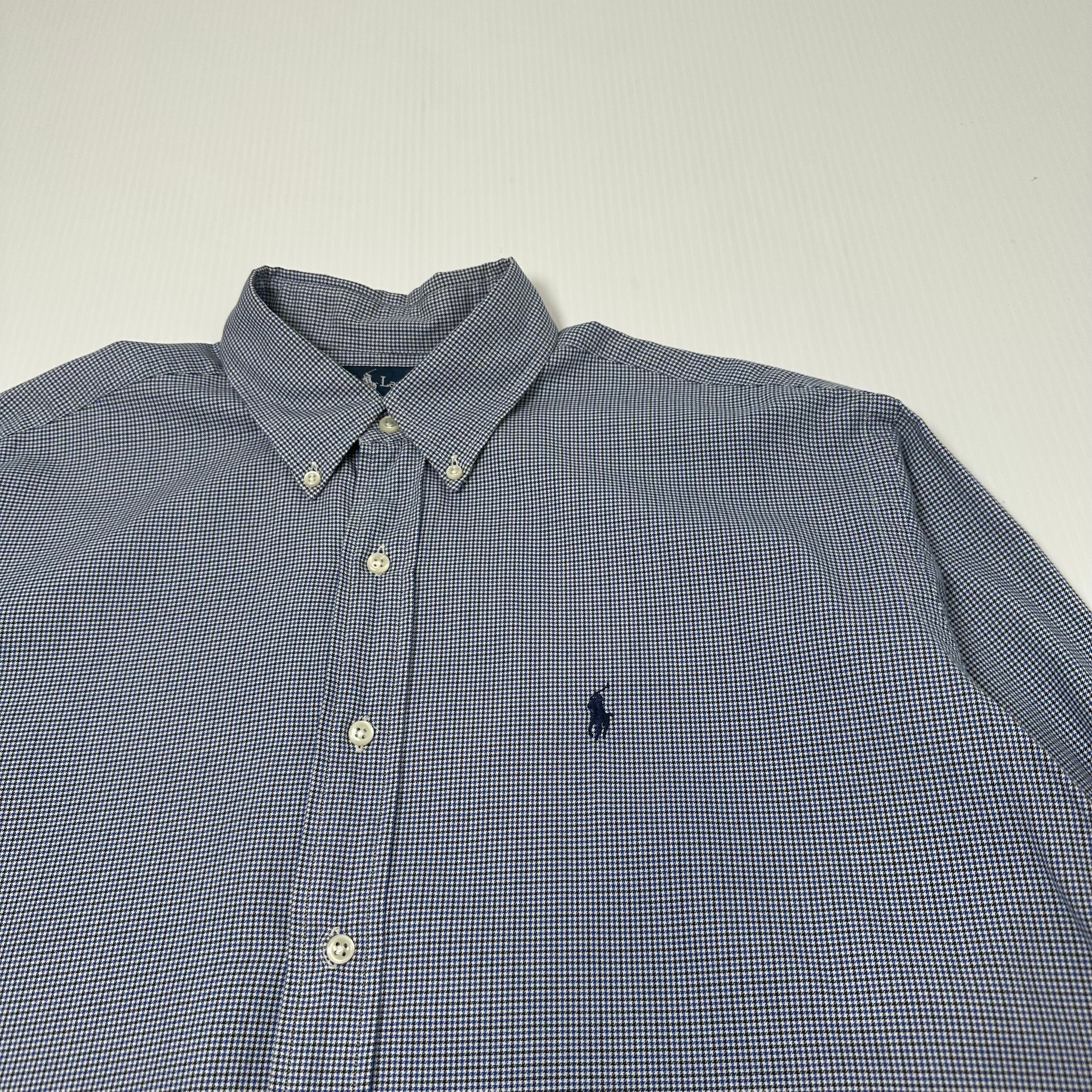 Vintage Ralph Lauren Blake Grid Plaid Button Up Shirt L