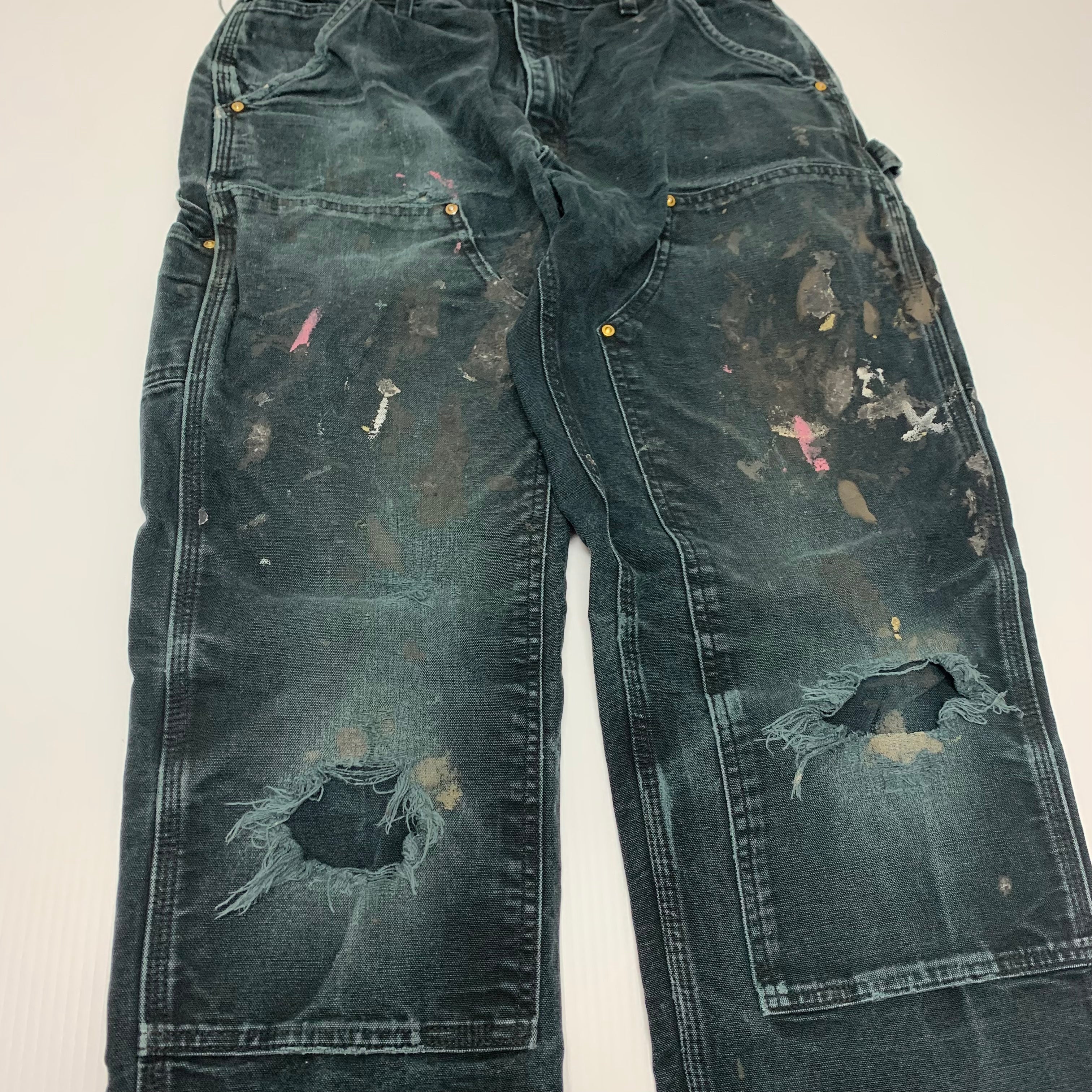 Carhartt Faded/Distressed Black Double Knees 33x34