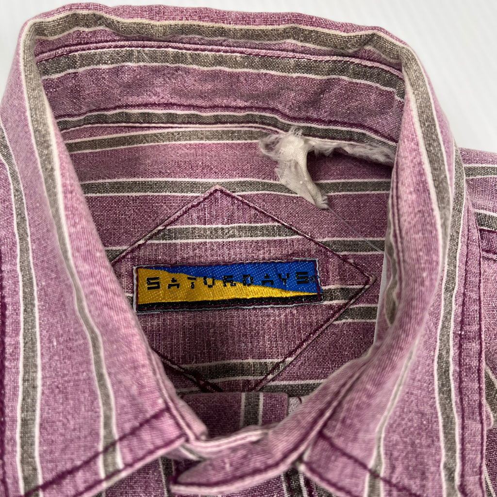 Vintage Saturdays Striped Button Up Shirt L