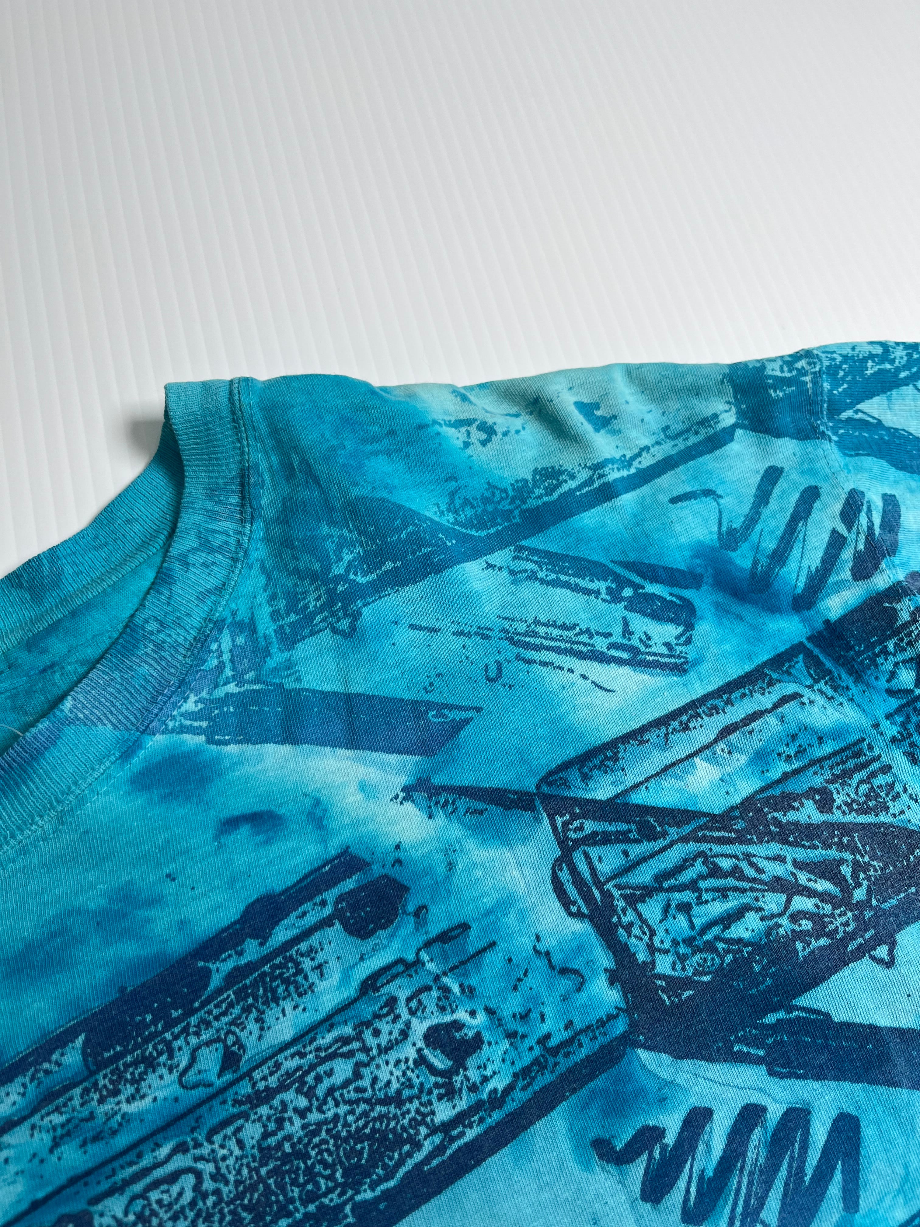 Vintage Ocean Blue AOP Tee L