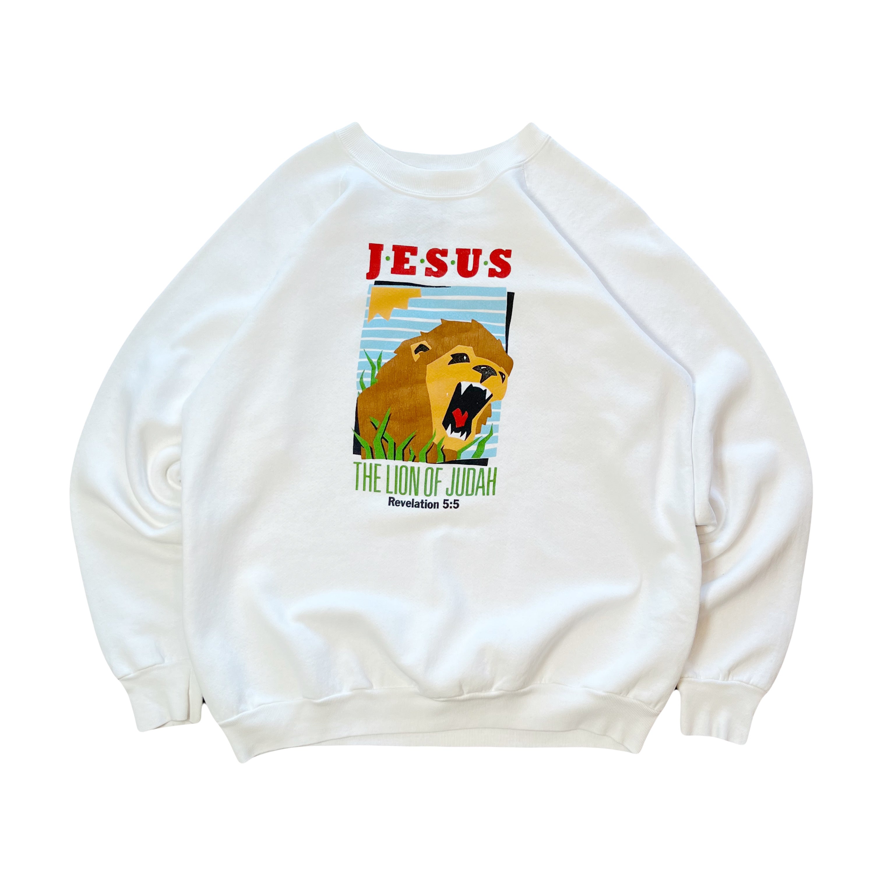 Vintage Jesus Revelation 5:5 Lion Crewneck XL