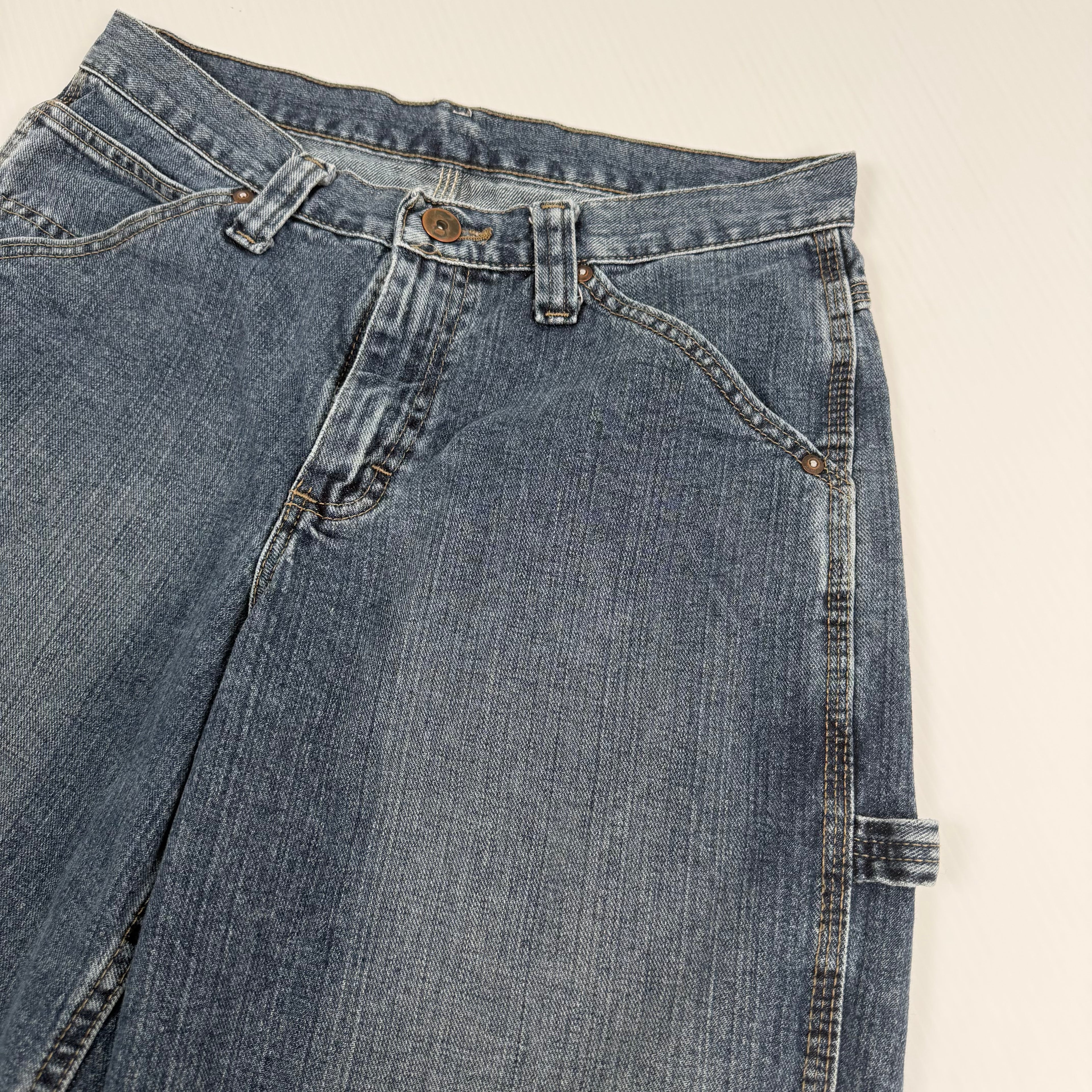 Lee Dungarees Dark Wash Denim Carpenter Shorts 30