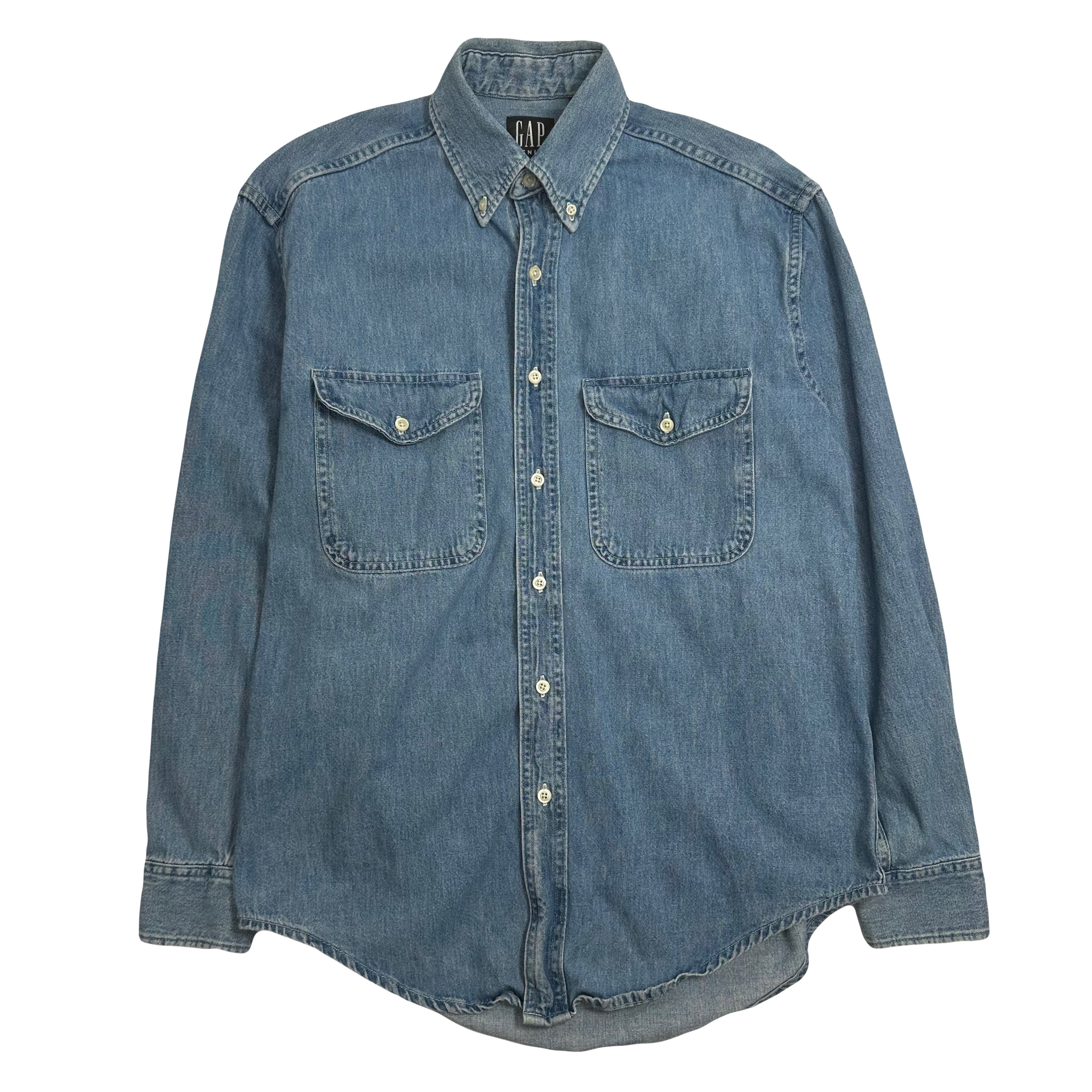 Vintage GAP Medium Wash Denim Button-Up Shirt S