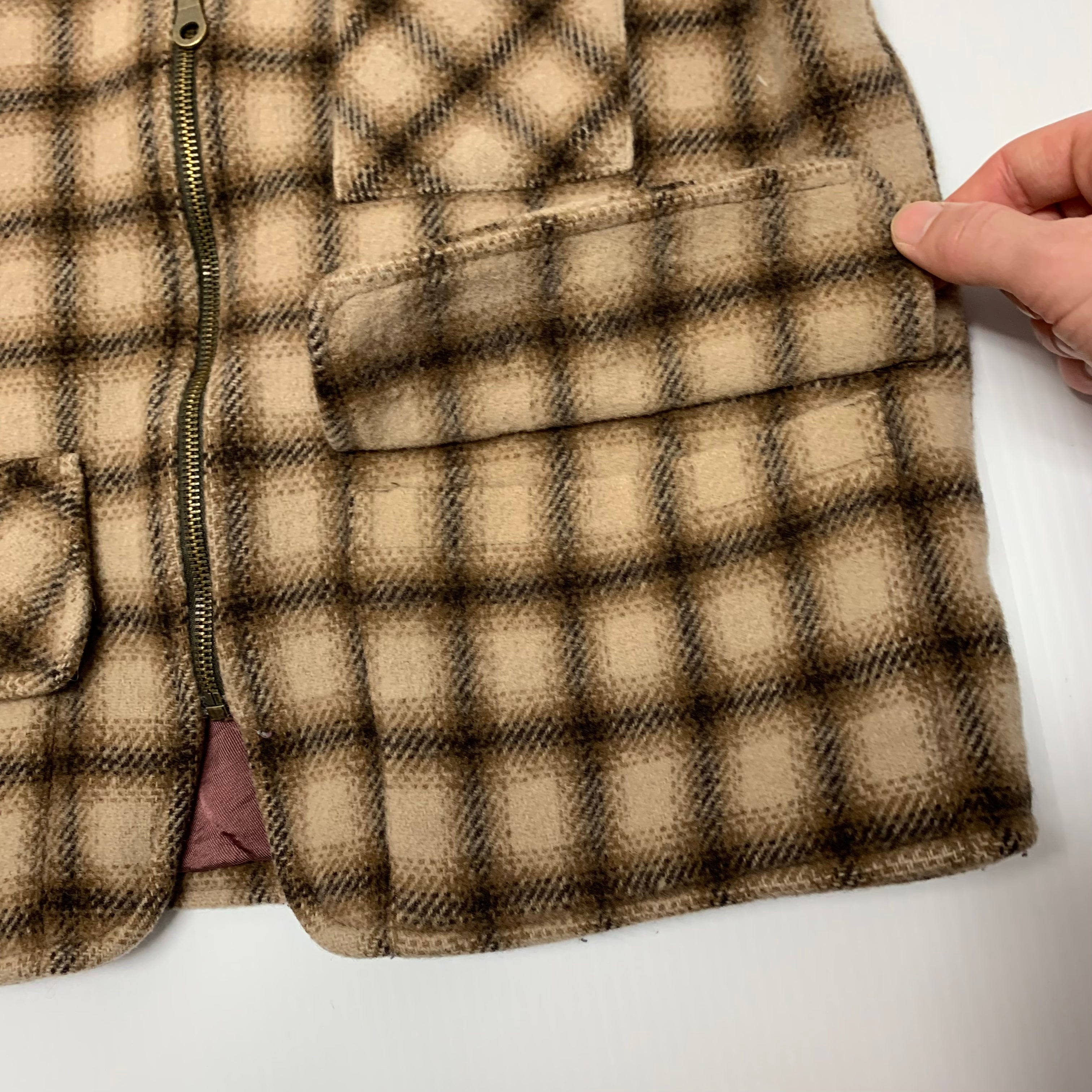 Vintage Plaid Wool Vest M