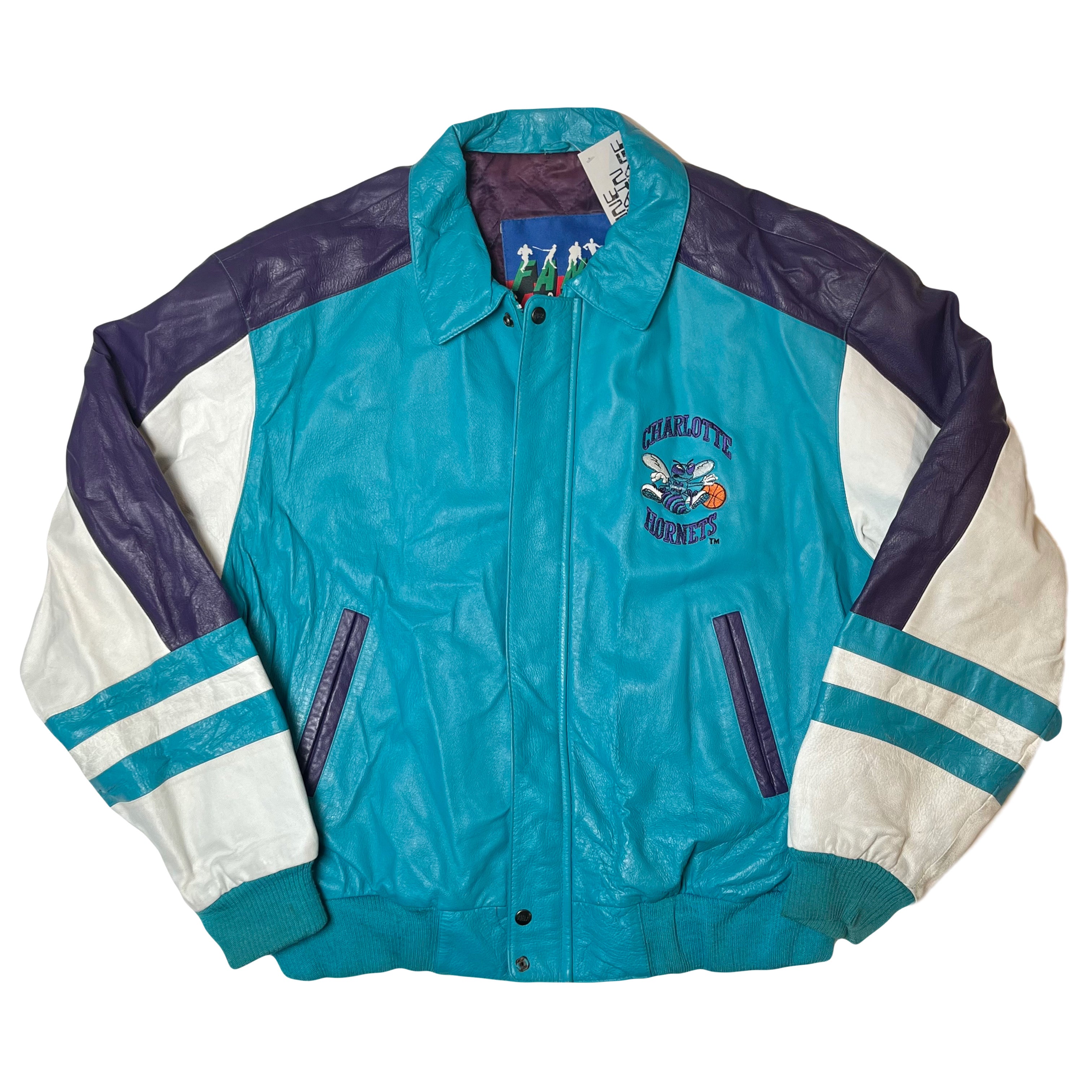 Vintage Fans Choice Charlotte Hornets Leather Jacket XL