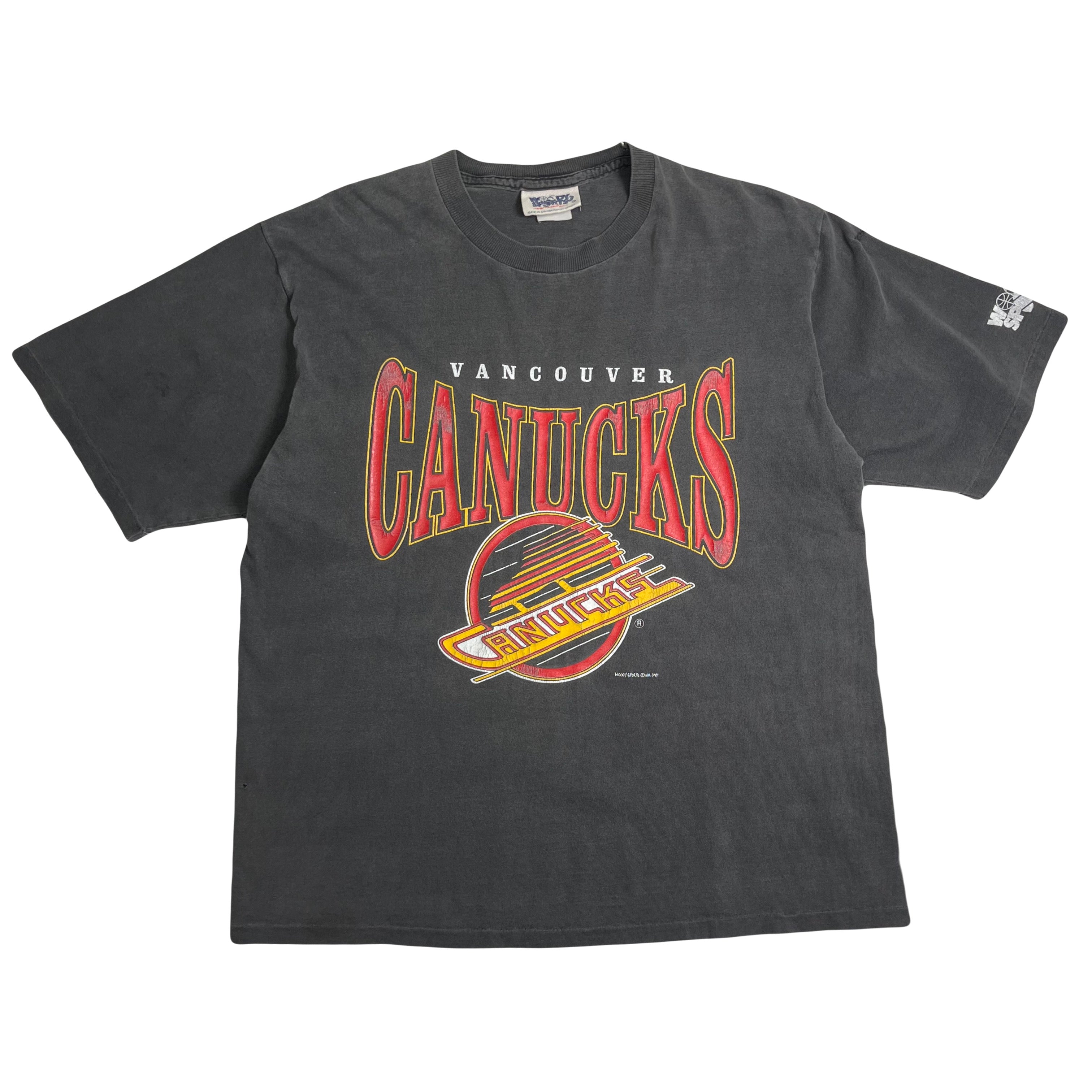 1991 Woody Sports Vancouver Canucks NHL Graphic Tee L